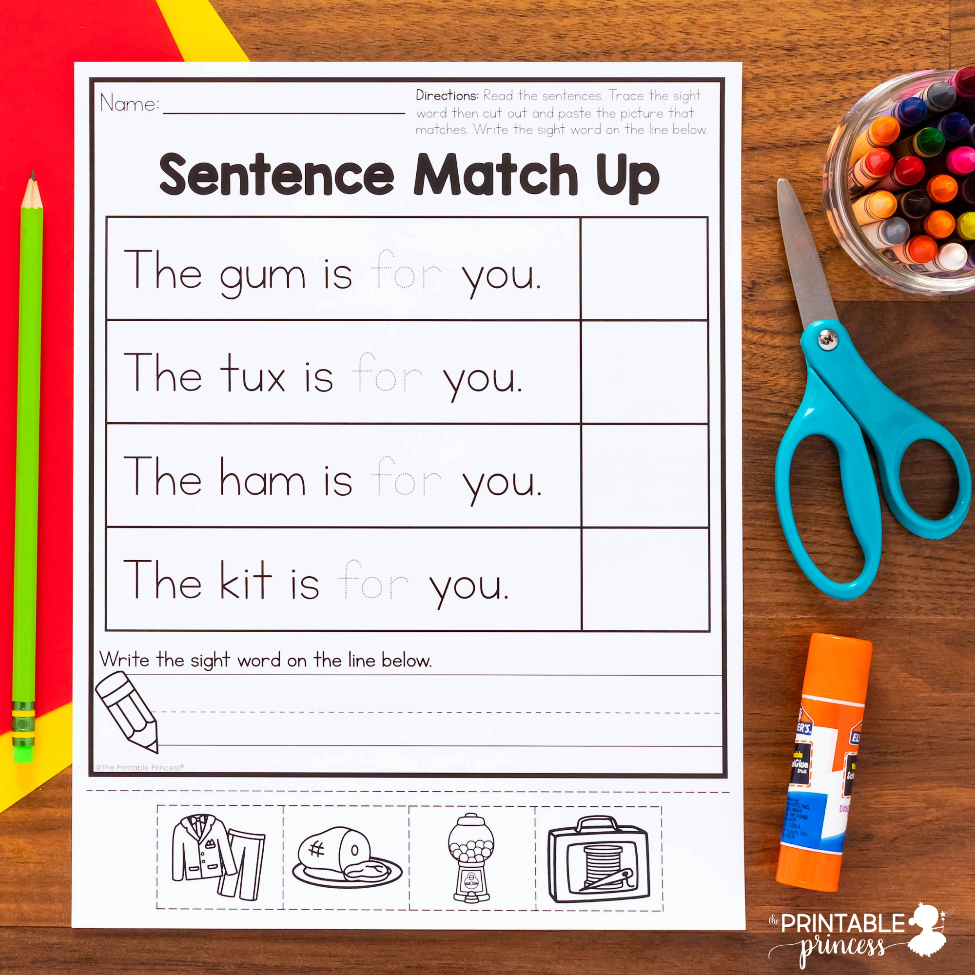 Reading Words For Kindergarten Worksheets