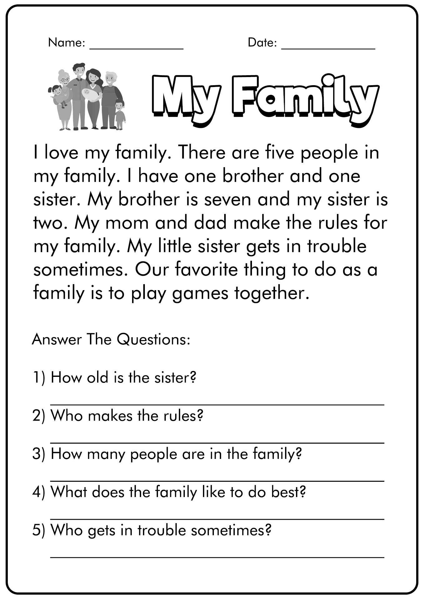 6th Grade Reading Worksheets Free Printable