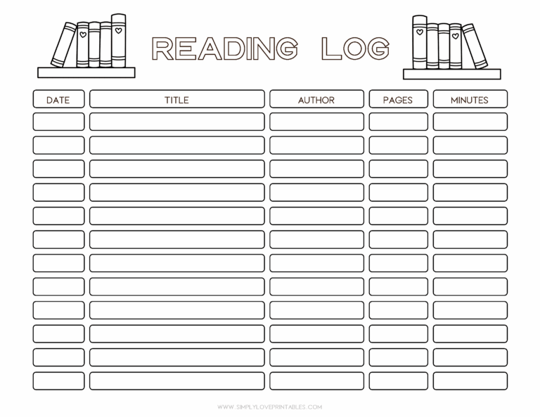 20 Free Printable Reading Logs For Kids Simply Love Printables