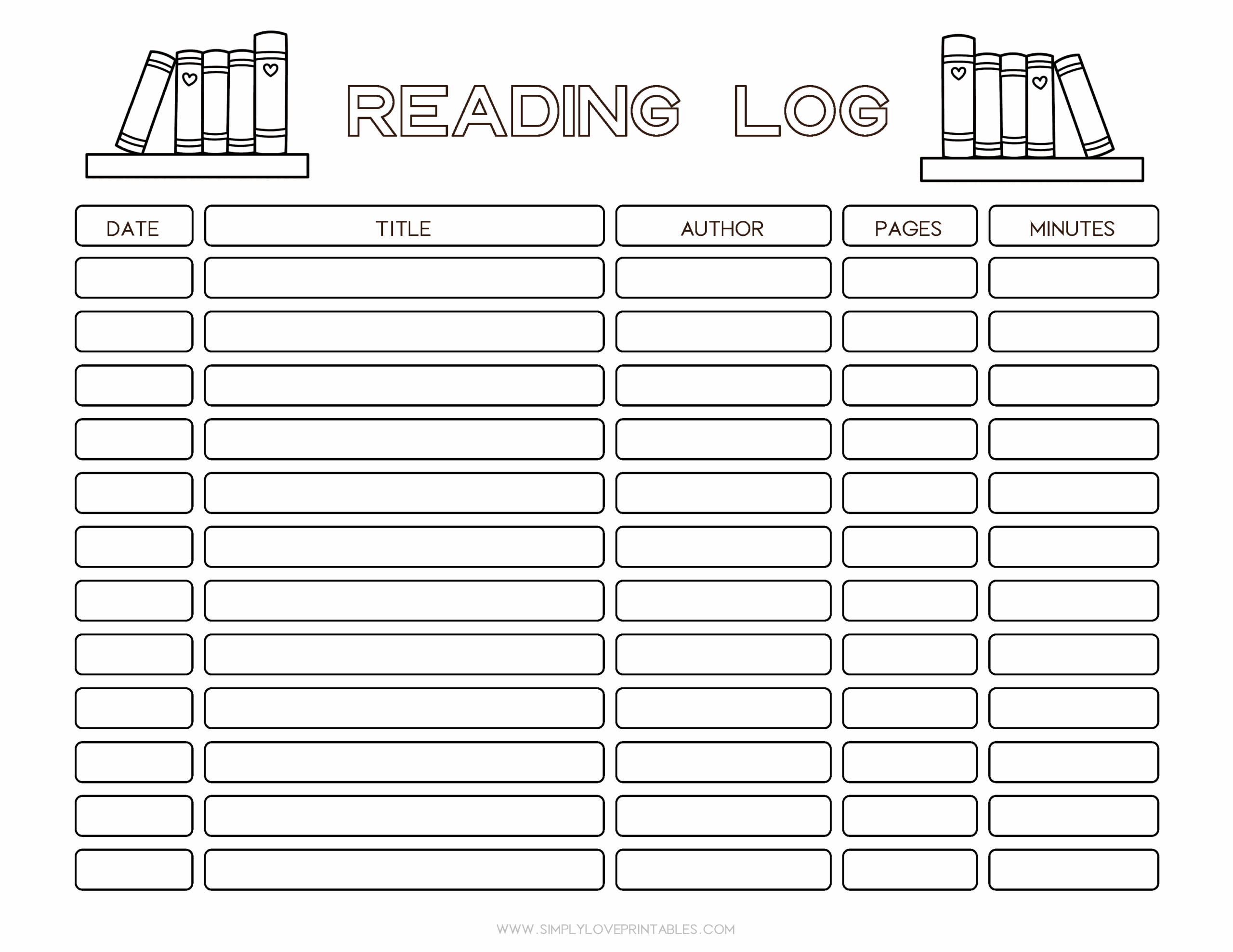 20 Free Printable Reading Logs For Kids Simply Love Printables Worksheets Library