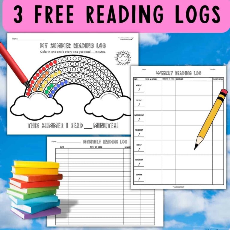 3 Free Printable Reading Log Templates Weekly Monthly U0026 Summer Literacy Learn