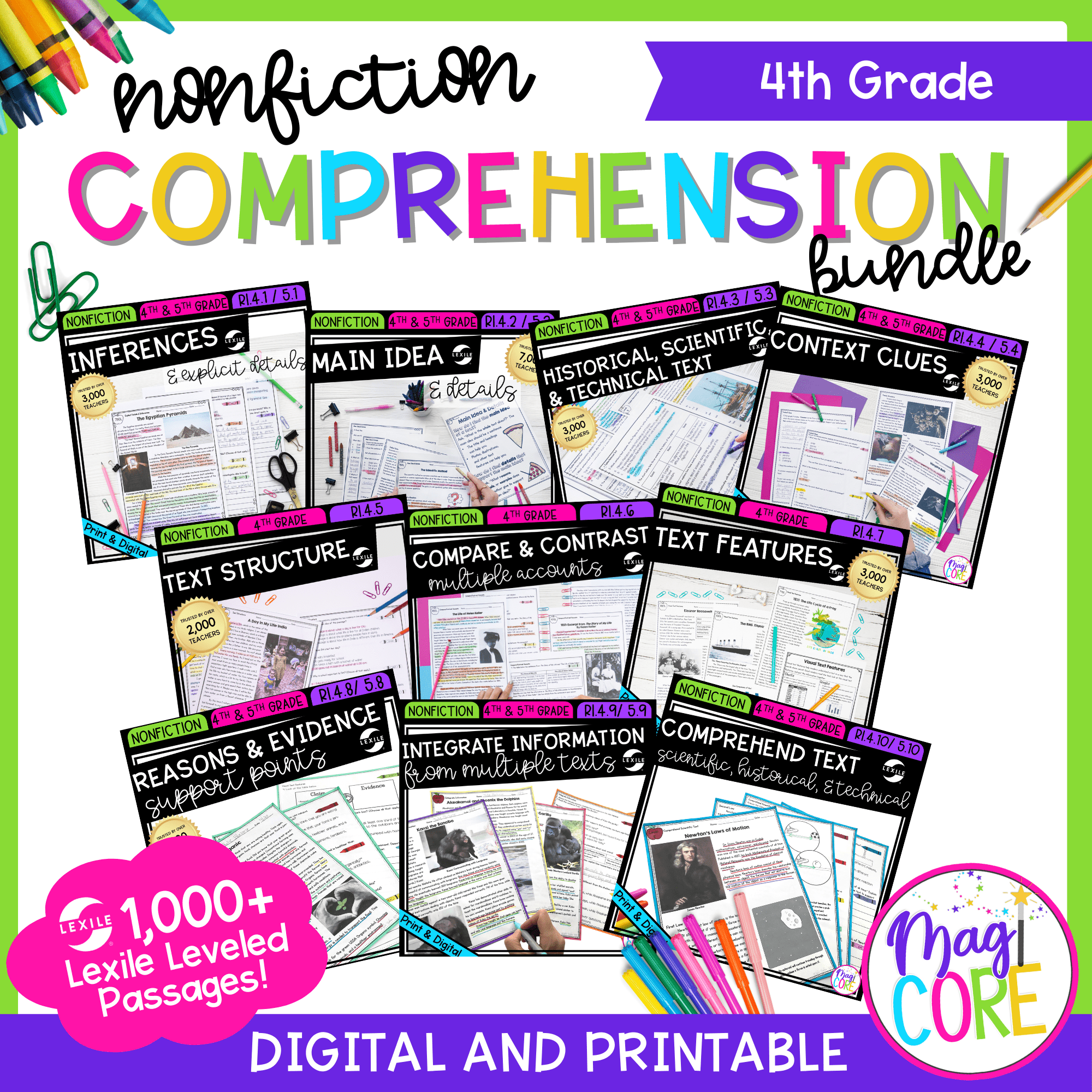 Reading Comprehension Worksheets Common Core