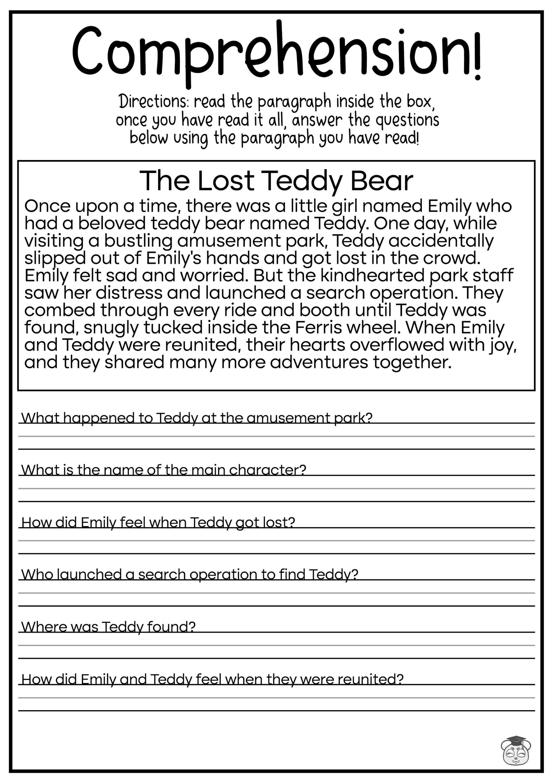 5 Printable Reading Comprehension English Worksheets ages 4 7 KG1 To Grade 2 Etsy Singapore