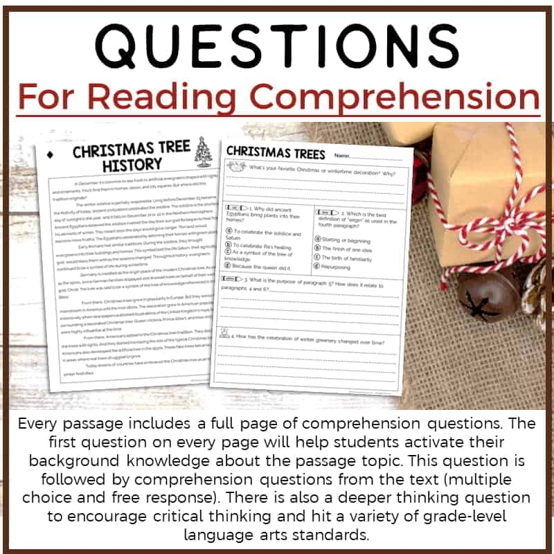 Holiday Reading Comprehension Worksheets Free
