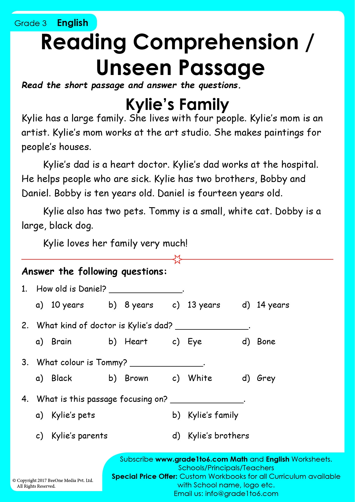 8th Grade Reading Comprehension Worksheets Pdf