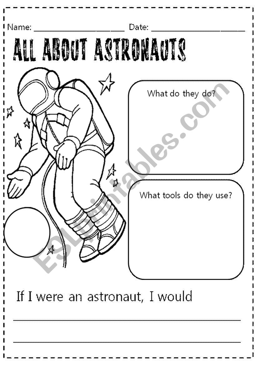 All About Astronauts ESL Worksheet By Jackyteacher13
