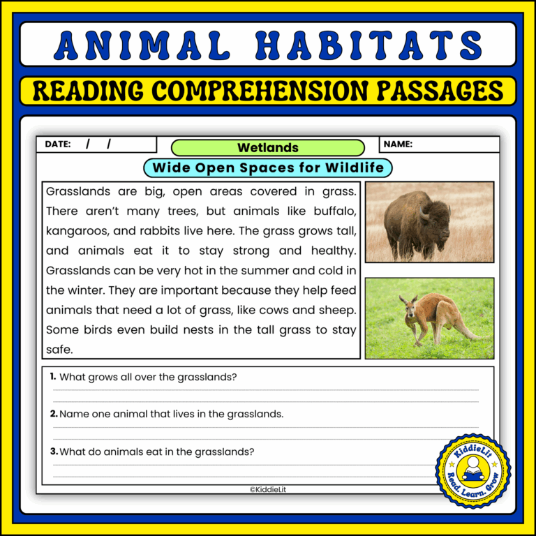Animal Habitats Reading Comprehension Passages And Questions For K 2 Students Fun And Engaging Lea