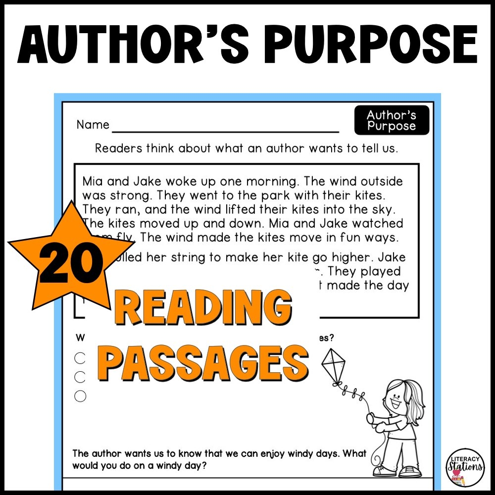 Author's Purpose Reading Comprehension Worksheet