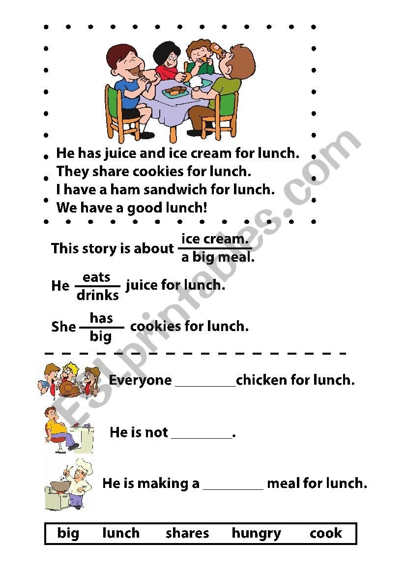 Esl Beginning Reading Comprehension Worksheets