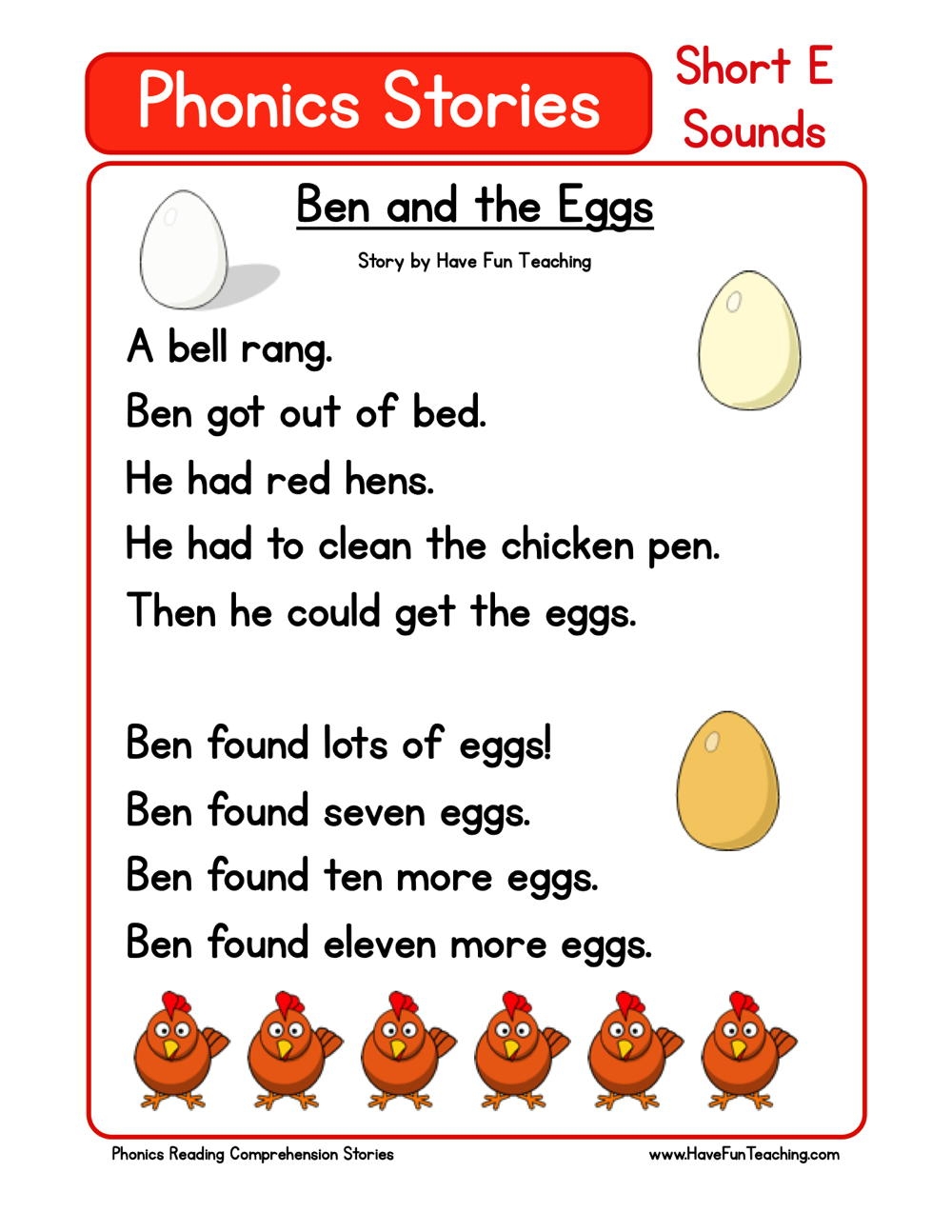 Short Story Reading Comprehension Worksheets