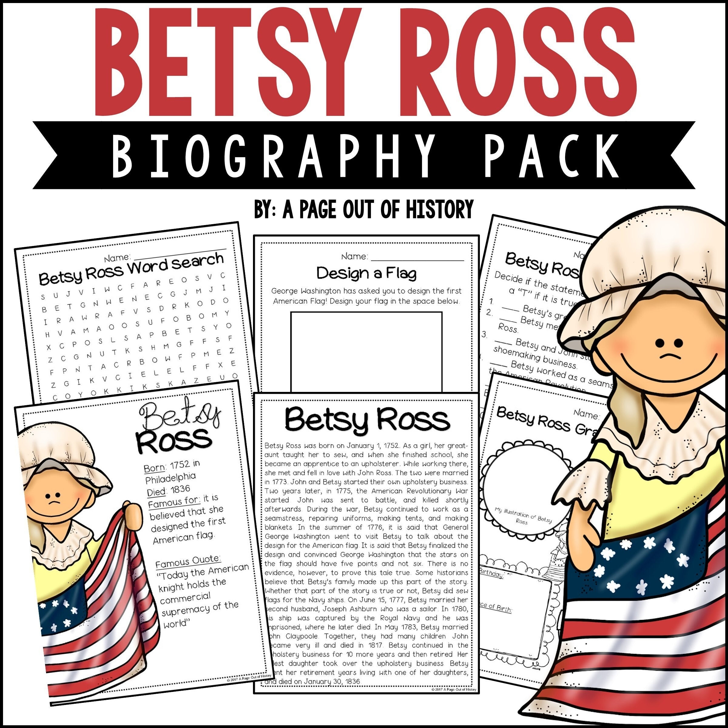 Betsy Ross Reading Comprehension Worksheet