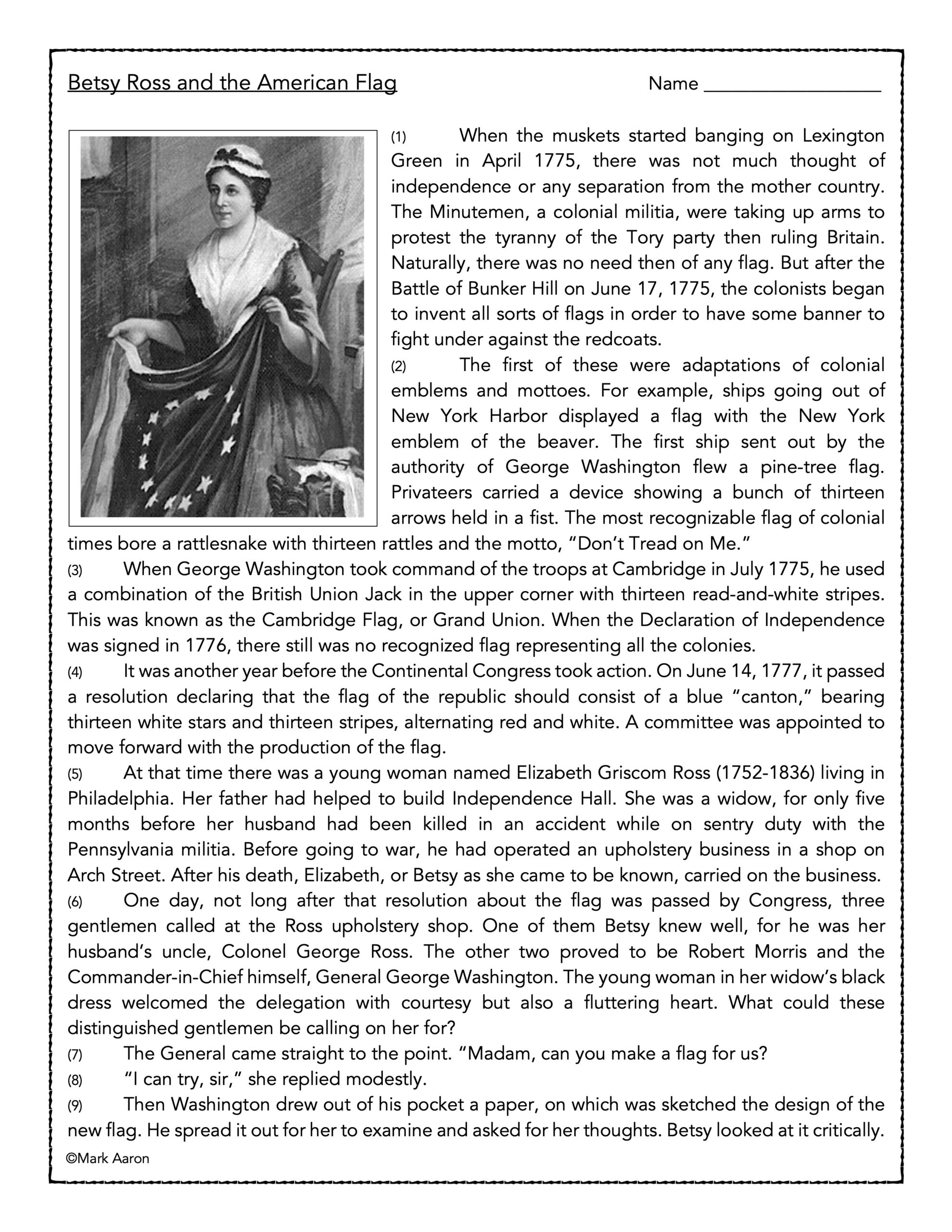 Betsy Ross And The American Flag Classful