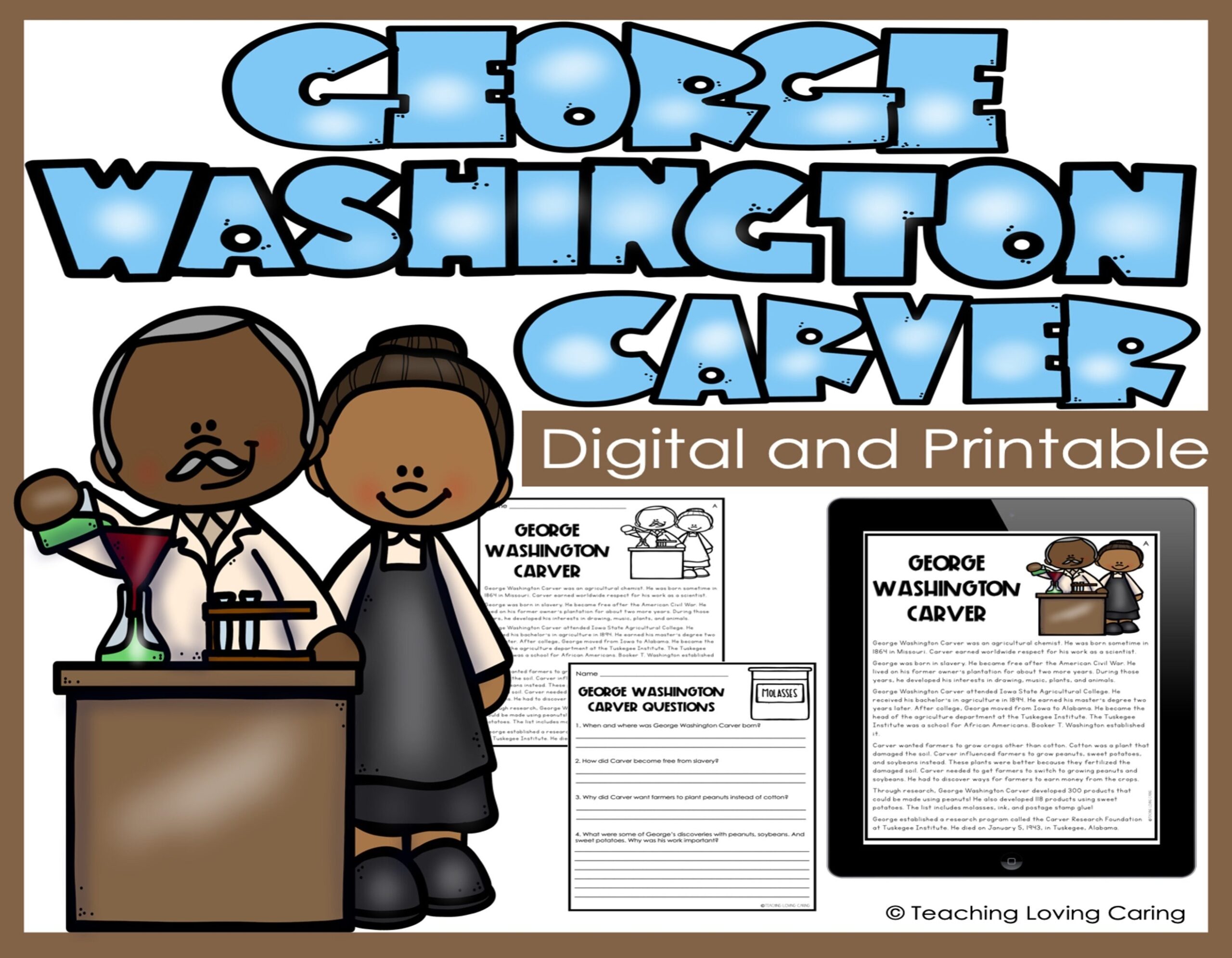 George Washington Carver Reading Comprehension Worksheets