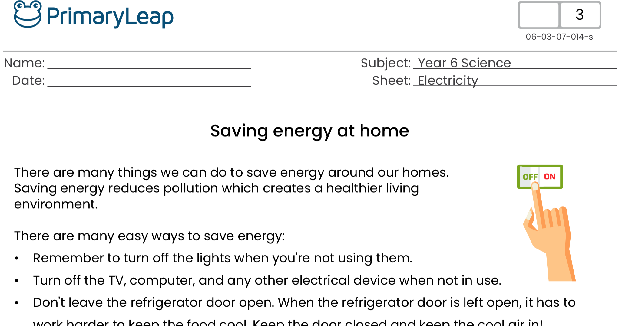 Living Environment Reading Comprehension Worksheets