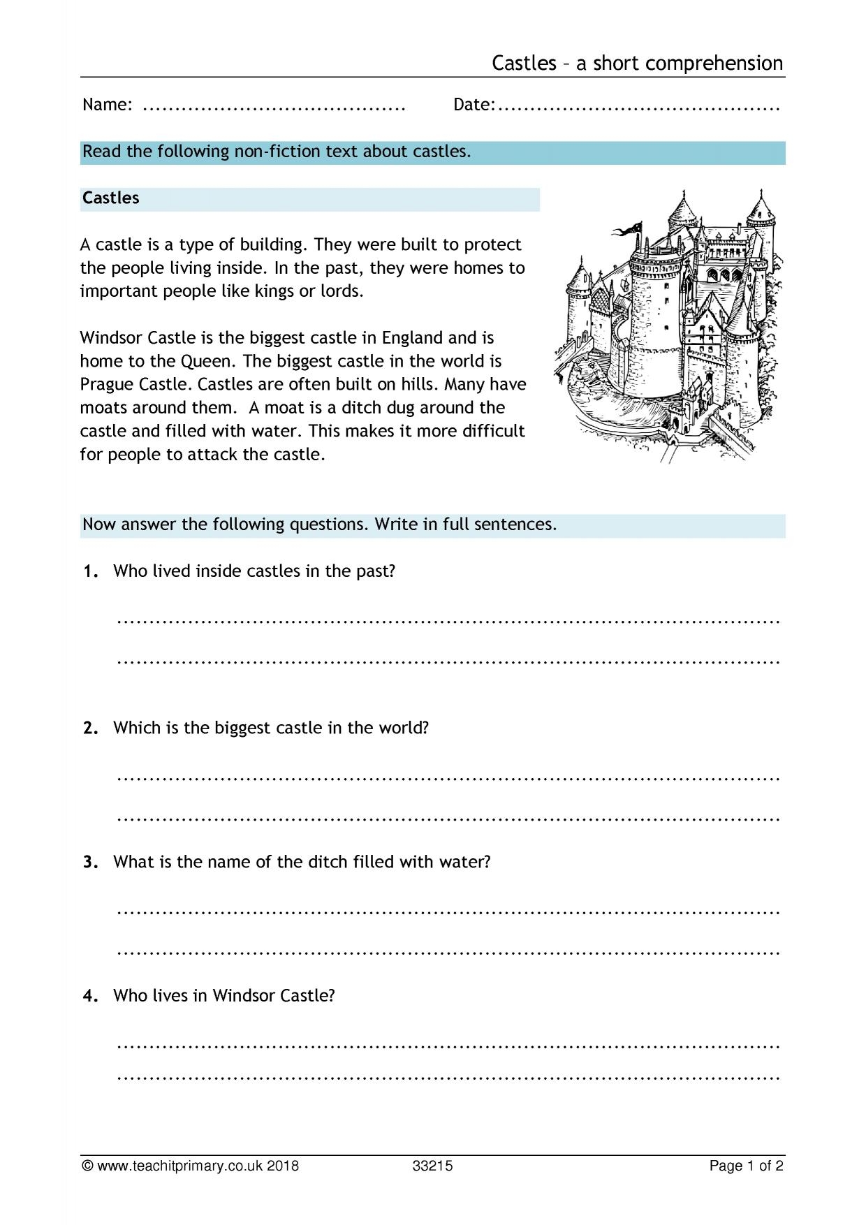 Ks2 Reading Comprehension Worksheets
