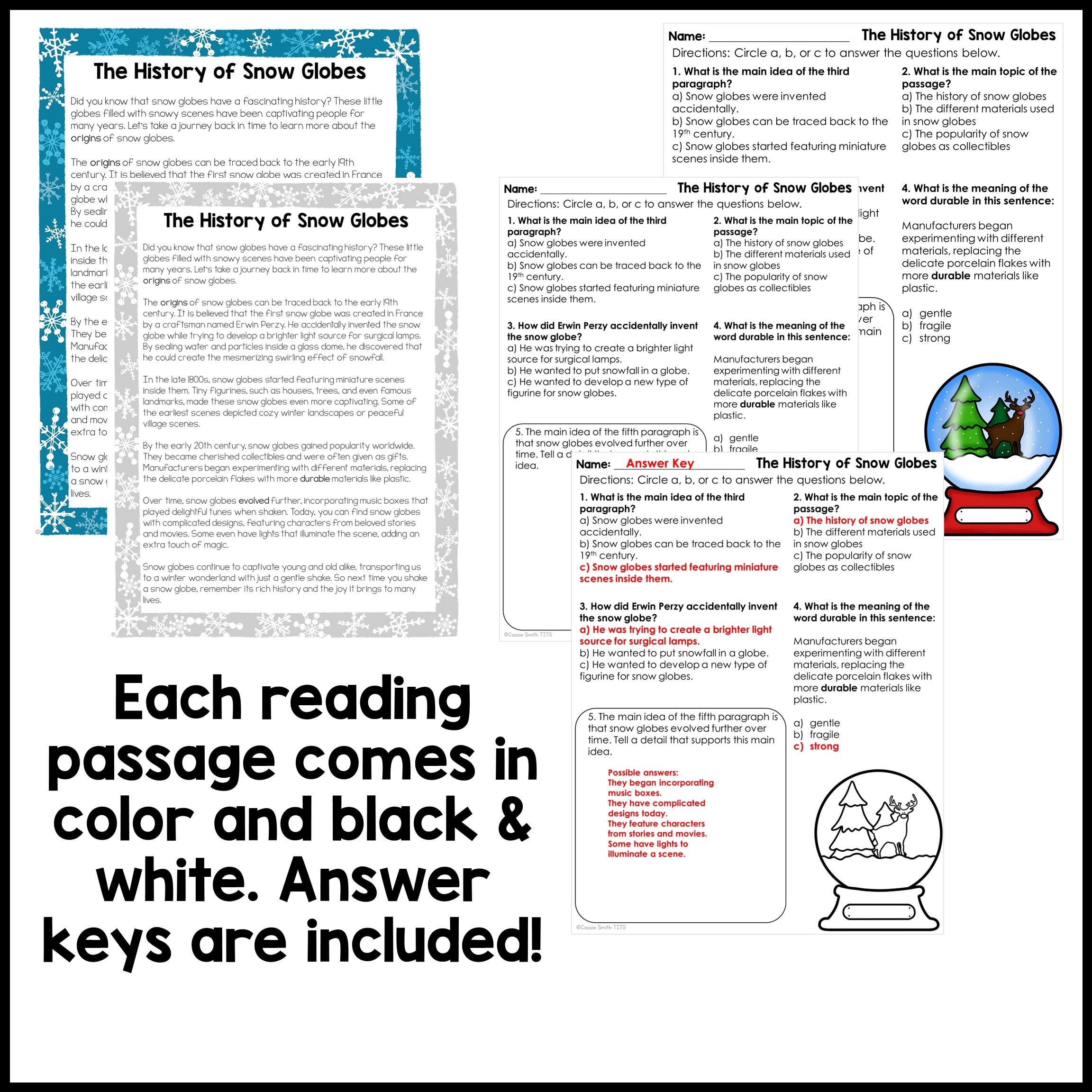 Cross Curricular Reading Comprehension Worksheets