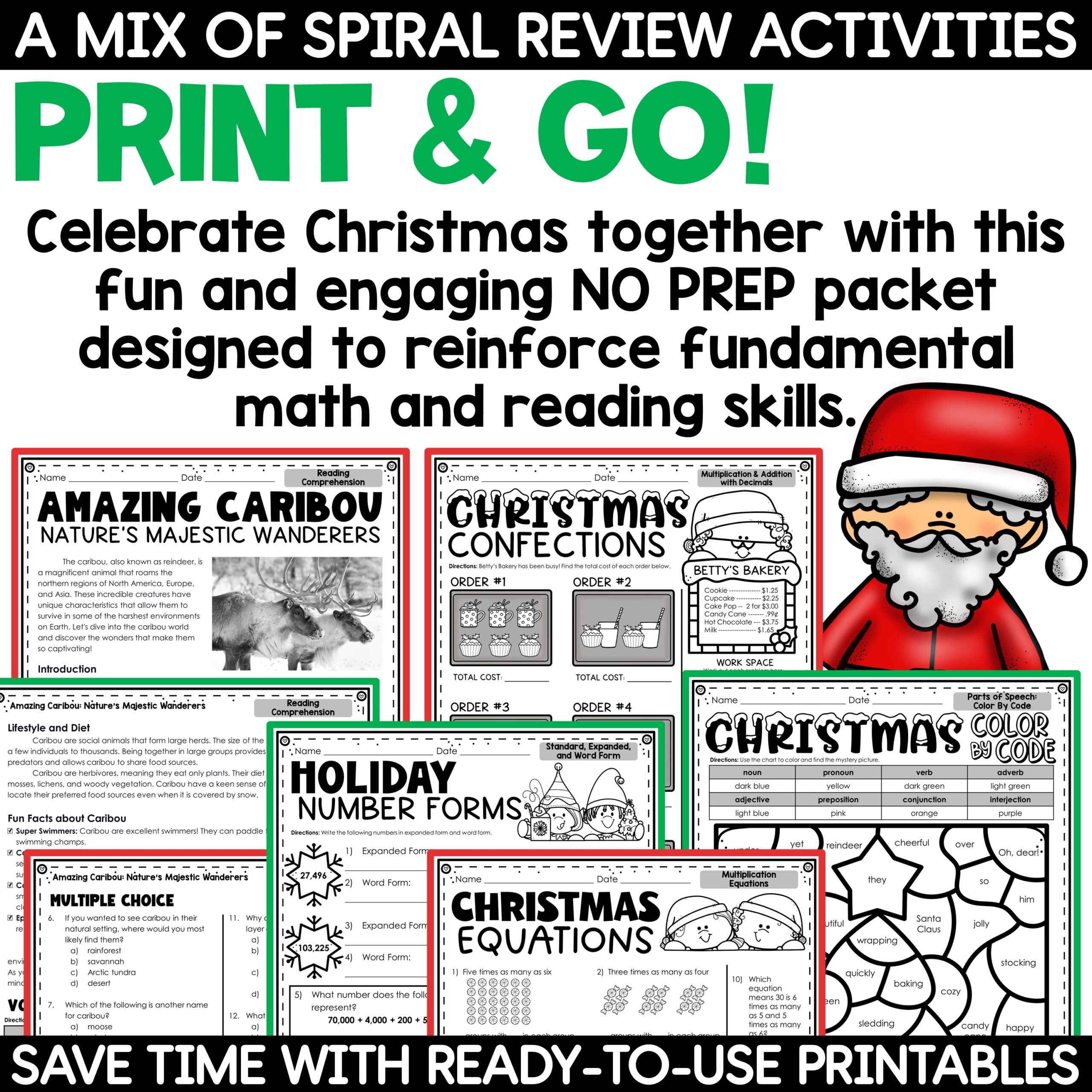 Free Christmas Printable Worksheets Reading Comprehension