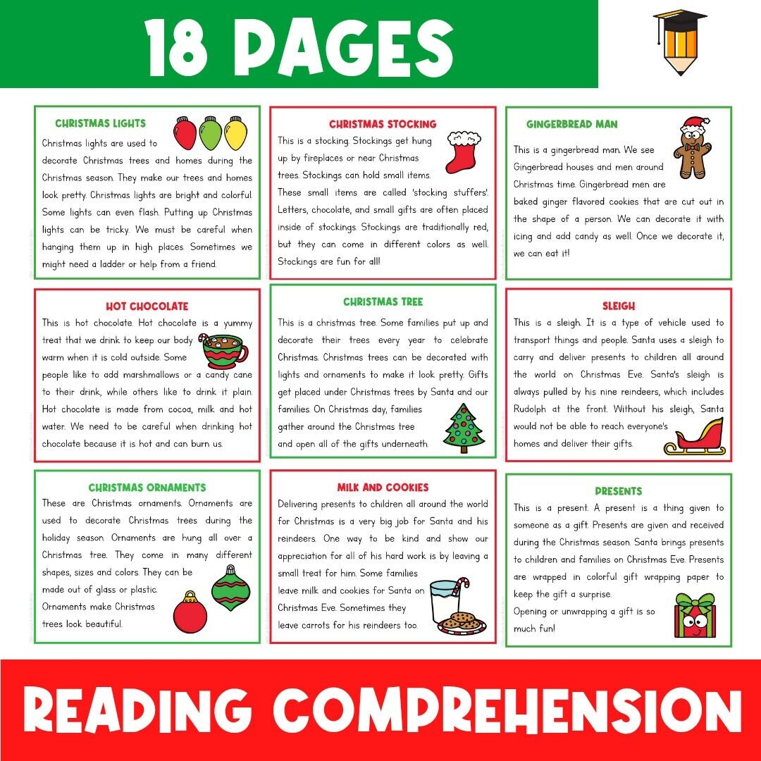 Christmas Reading Comprehension Worksheets Pdf
