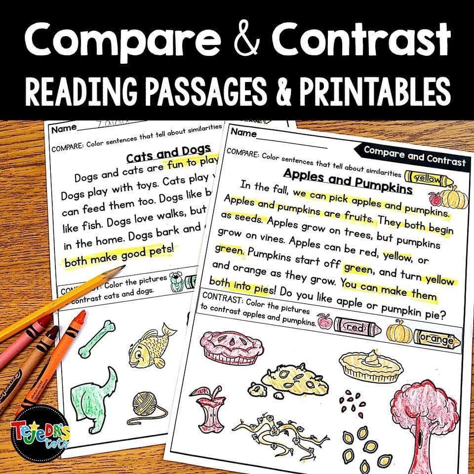 Compare And Contrast Reading Passages And Questions Tejeda s Tots