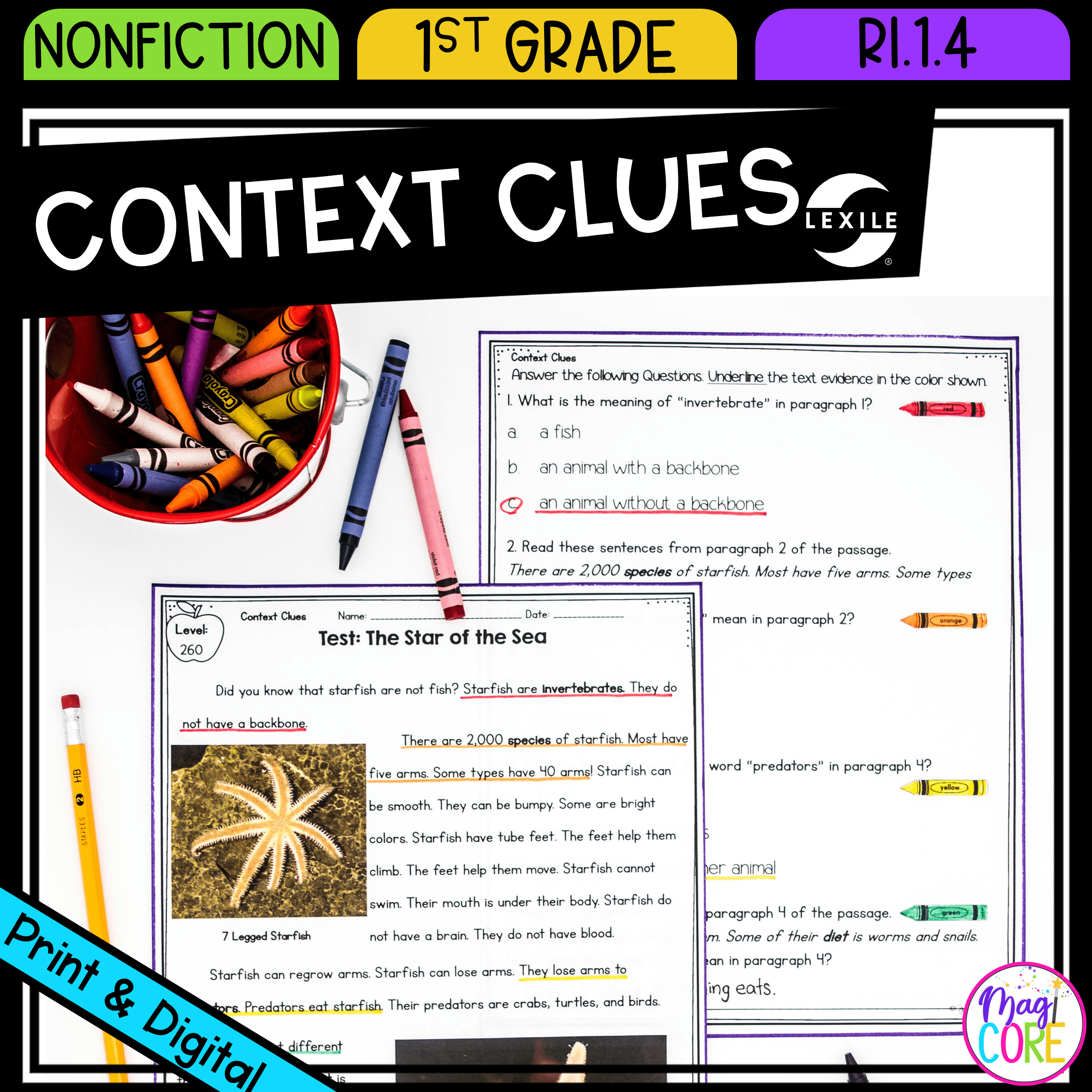 Context Clues Reading Comprehension Worksheets