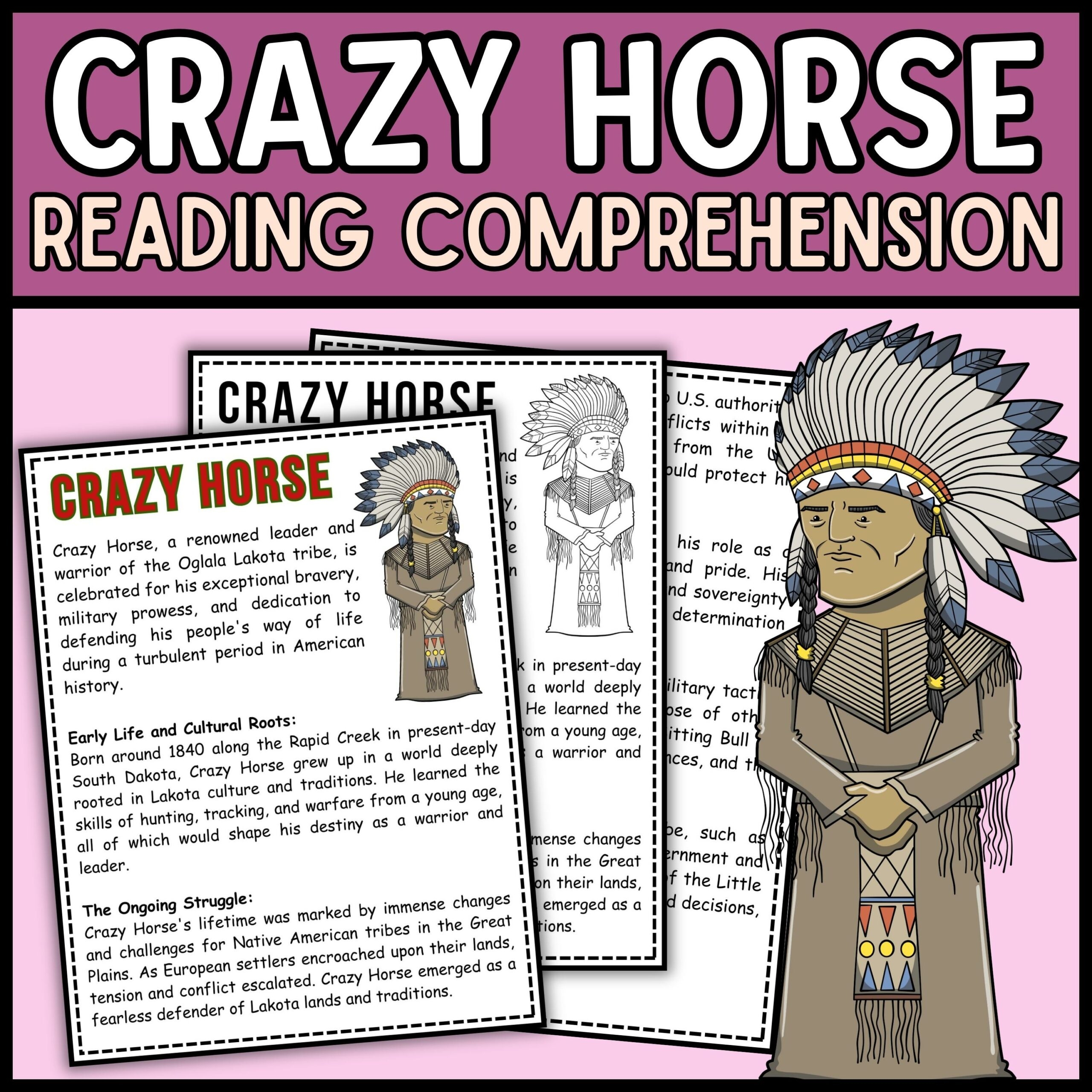Crazy Horse Reading Comprehension Passage U0026 Questions Native American Heritage Month Made By Teachers