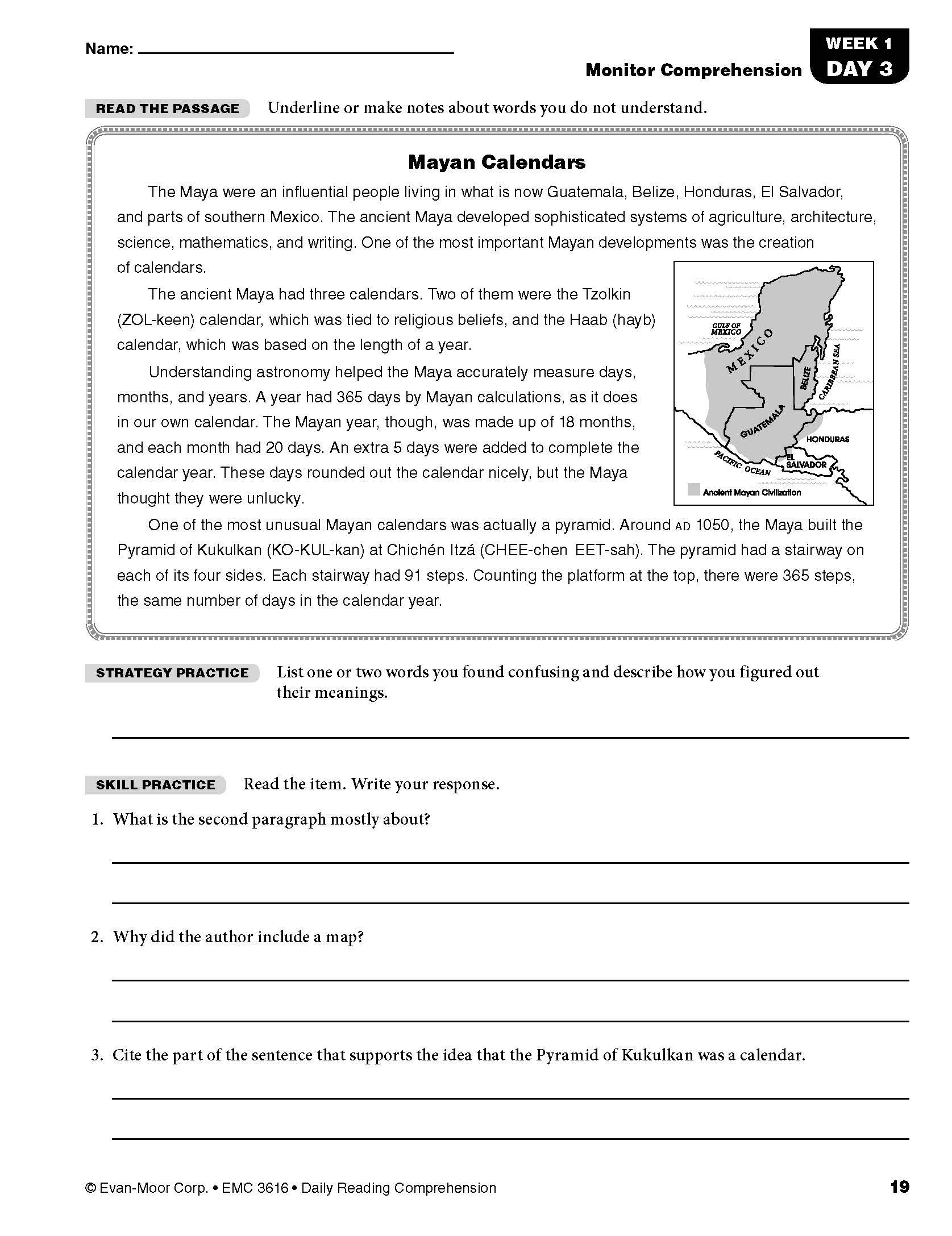 Daily Reading Comprehension 6 Evan Moor