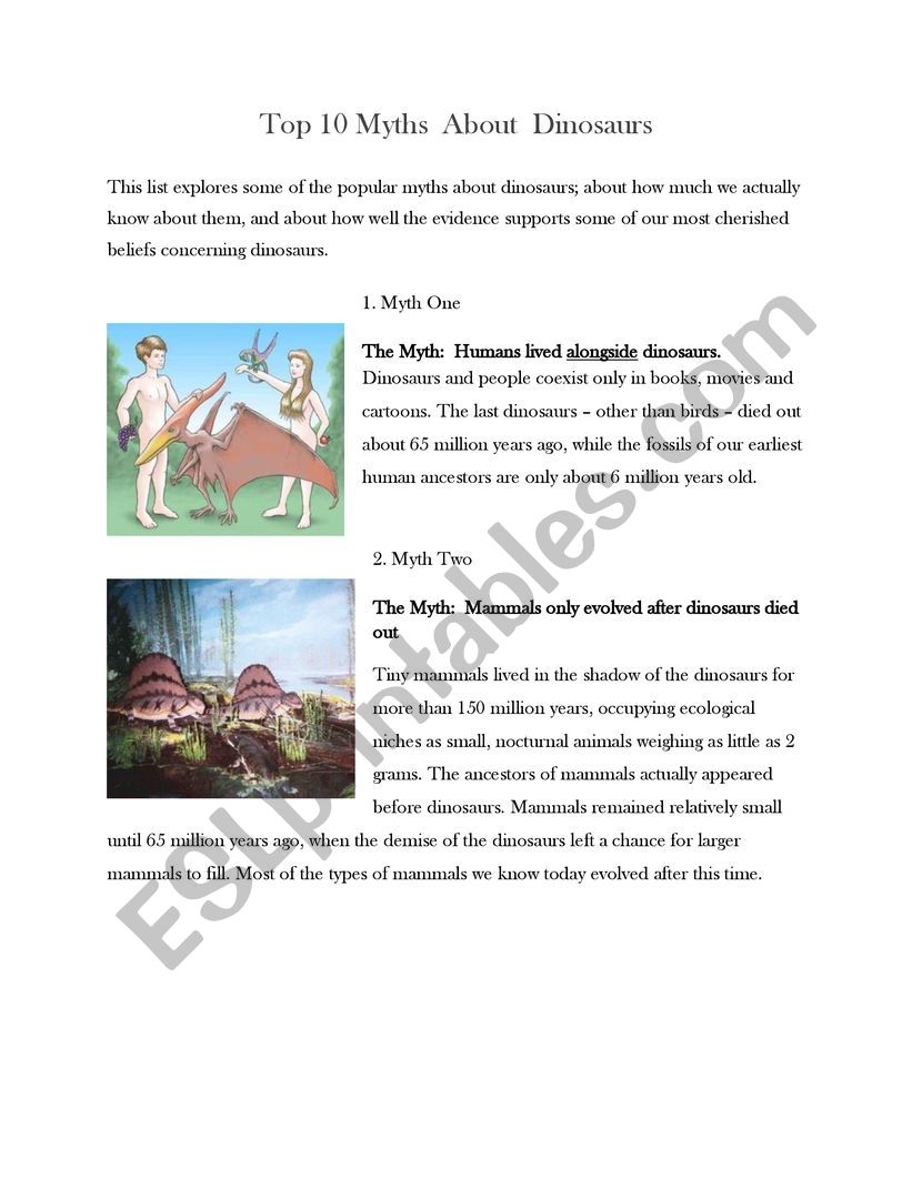 Myths Reading Comprehension Worksheets