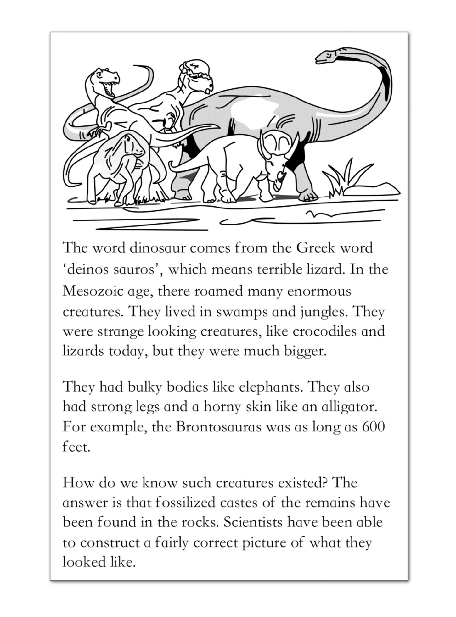Dinosaurs Practise Reading Comprehension Skills 6 9 Years Teaching Resources