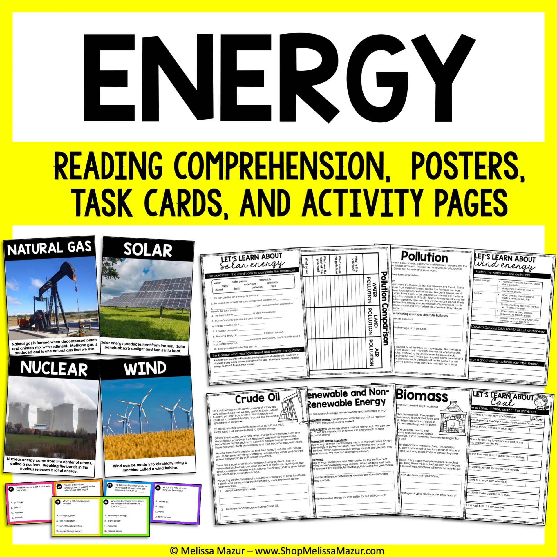 Energy Science Unit Reading Passages And Activities 