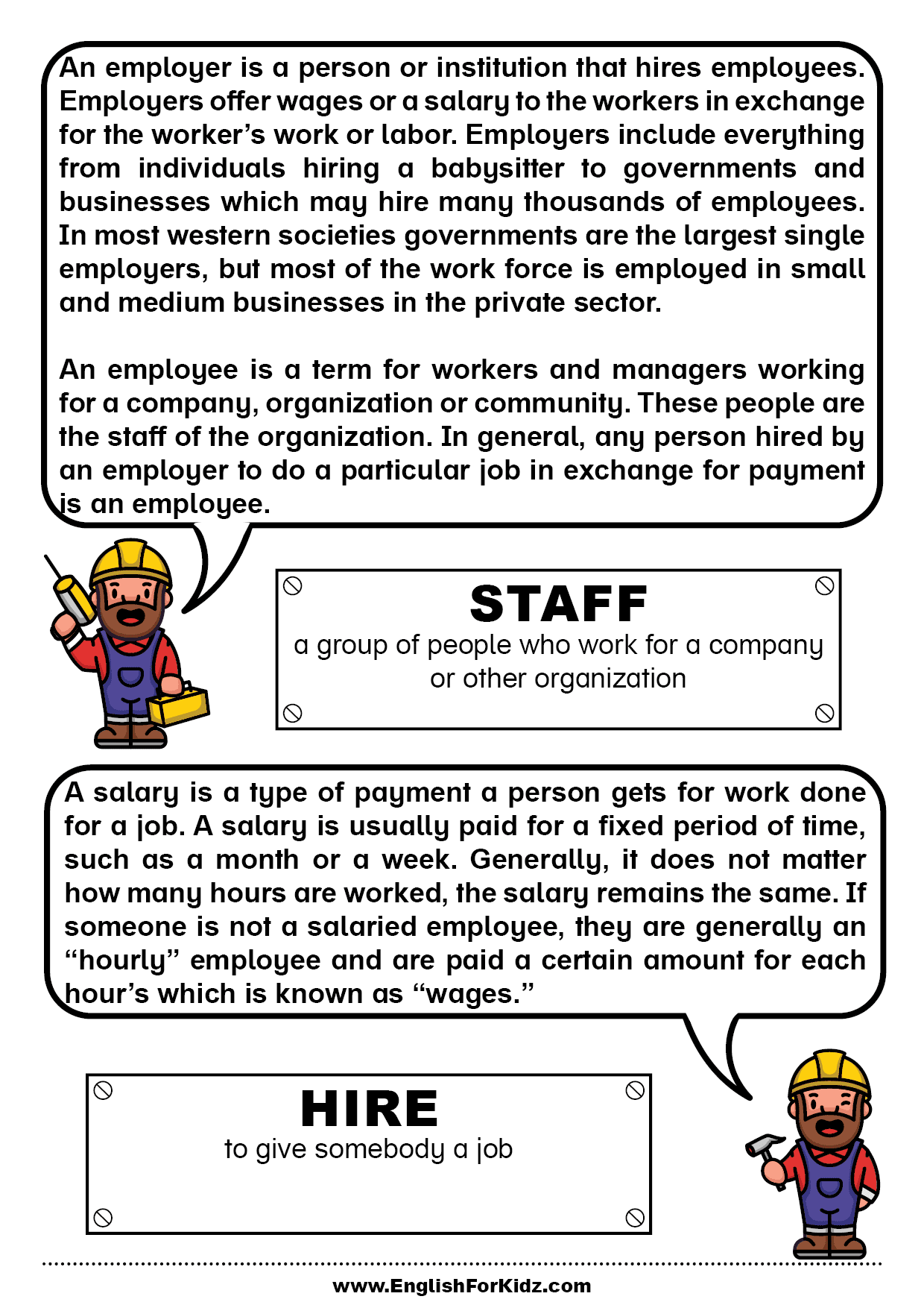 Career Reading Comprehension Worksheets