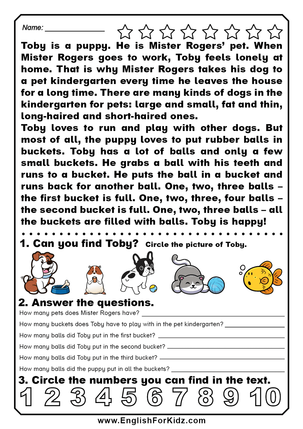 Esl Reading And Comprehension Worksheets