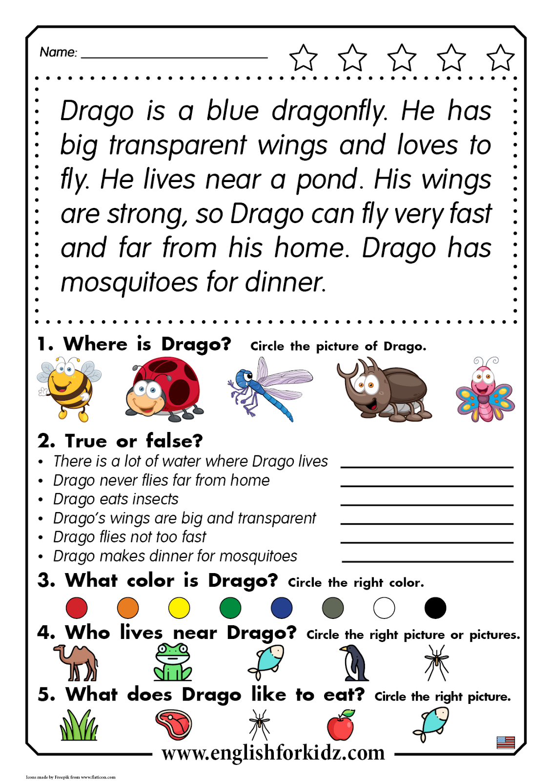 English For Kids Step By Step Reading Comprehension Worksheets 