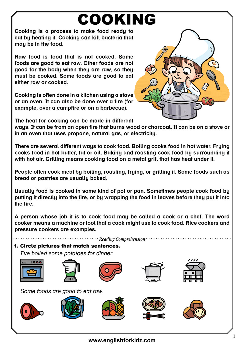 Reading Comprehension Worksheets Pdf With Answers
