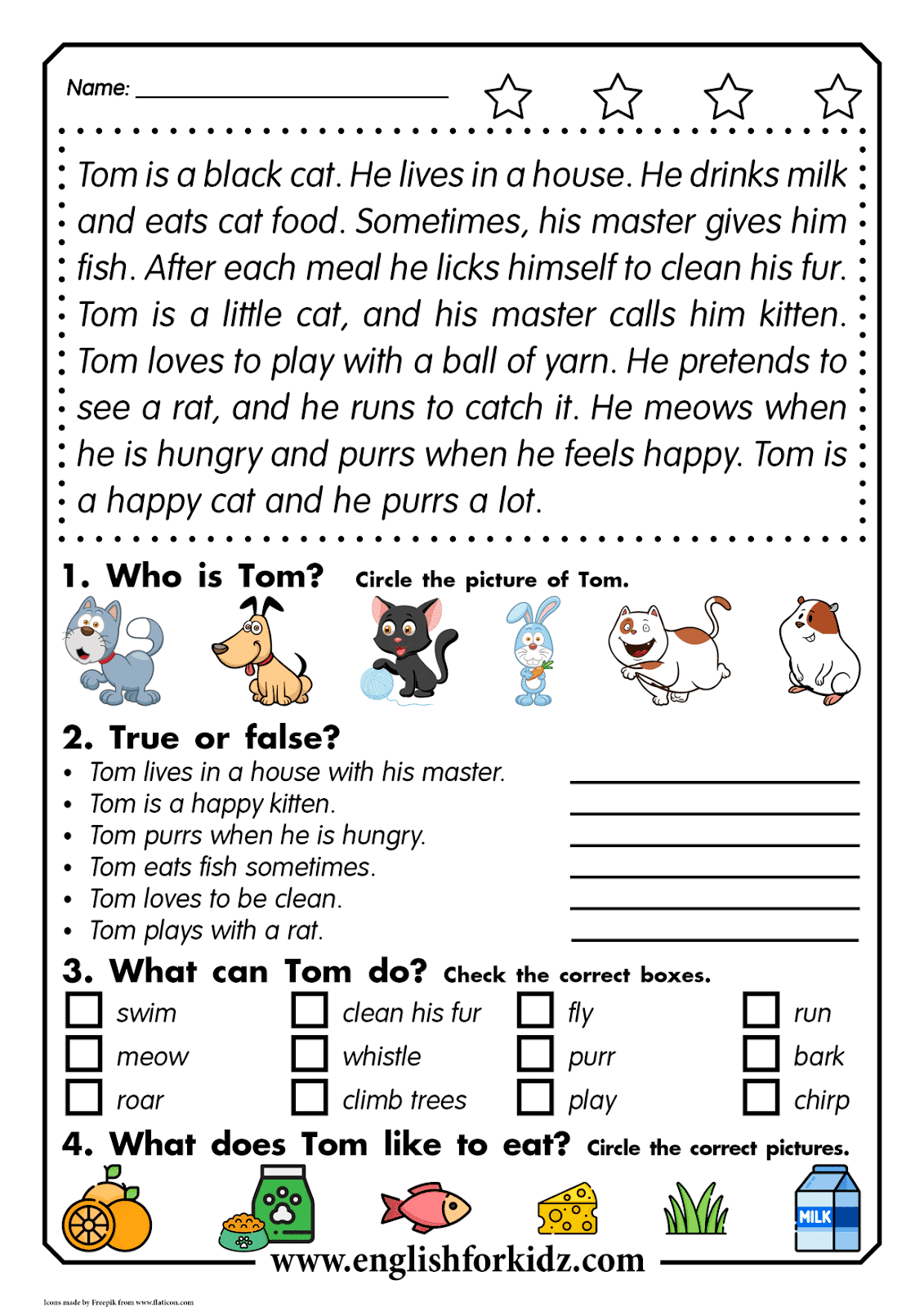 Worksheets Reading Comprehension