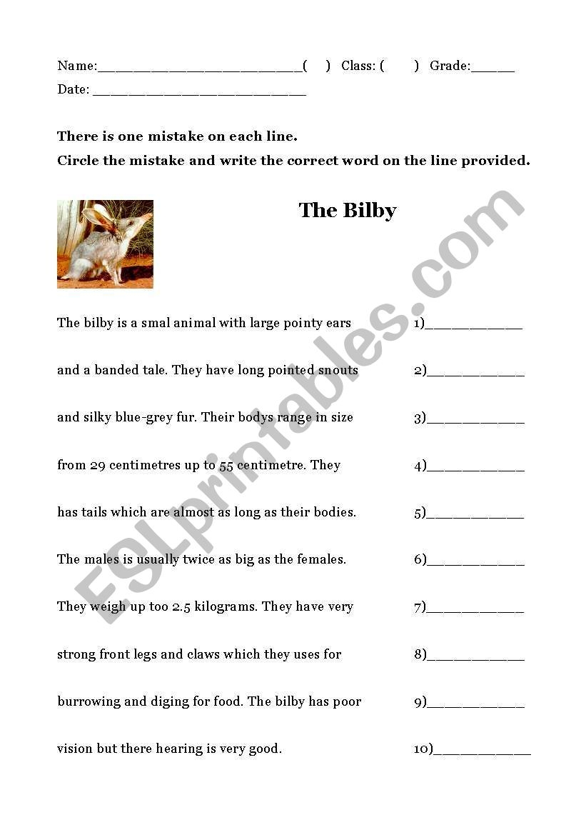 Free Printable Proofreading Worksheets