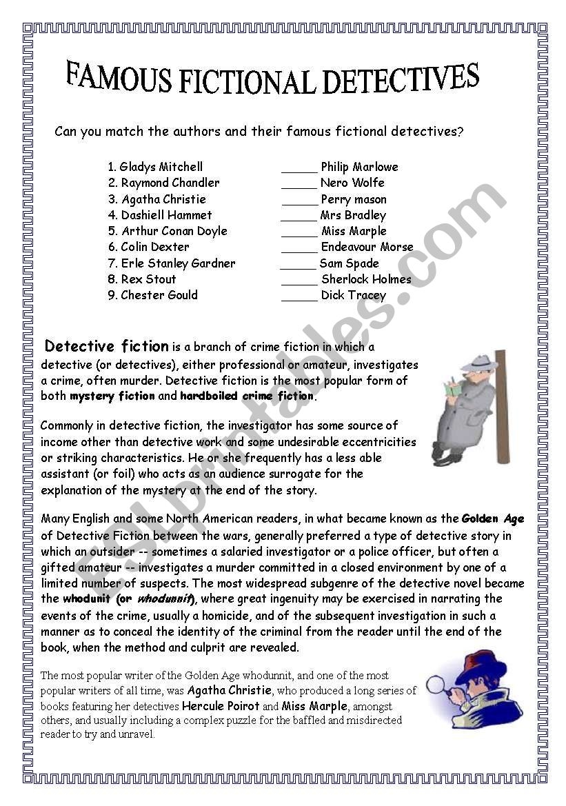 Famous Fictional Detectives ESL Worksheet By Lotas