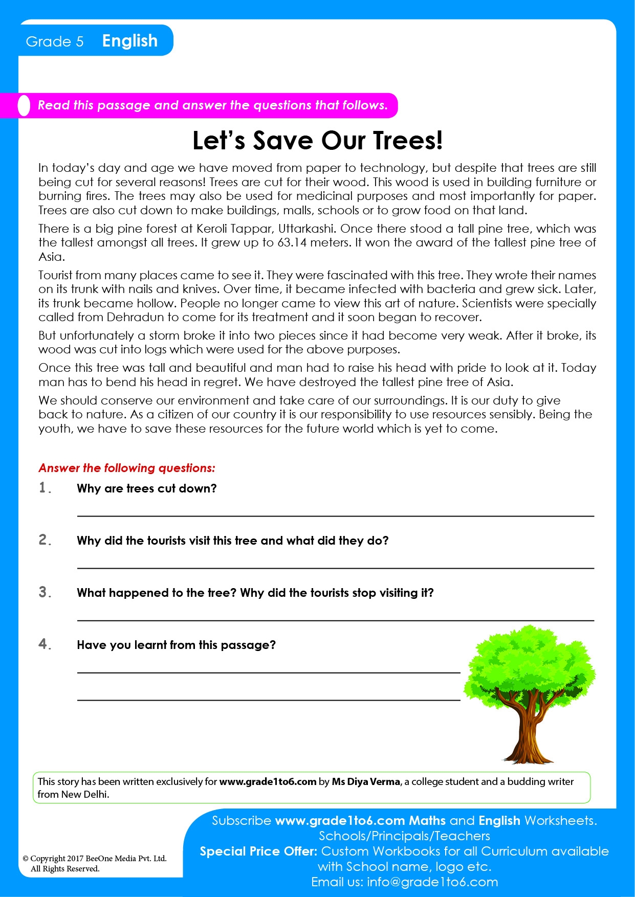 5th Grade Reading Worksheets Free Printable