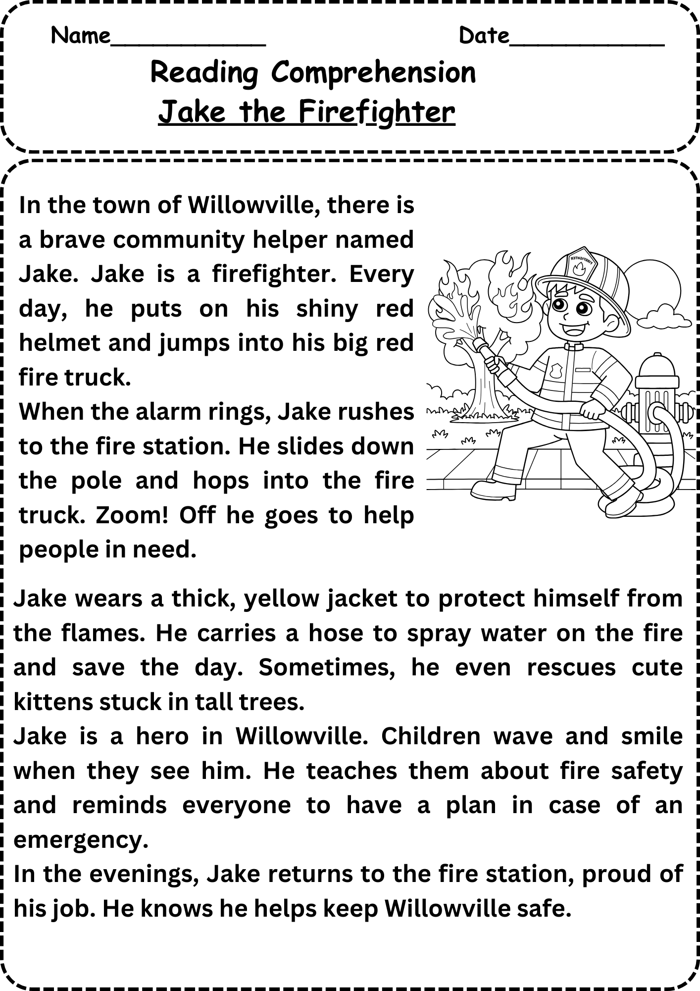 Free Reading Comprehension Worksheets Kindergarten