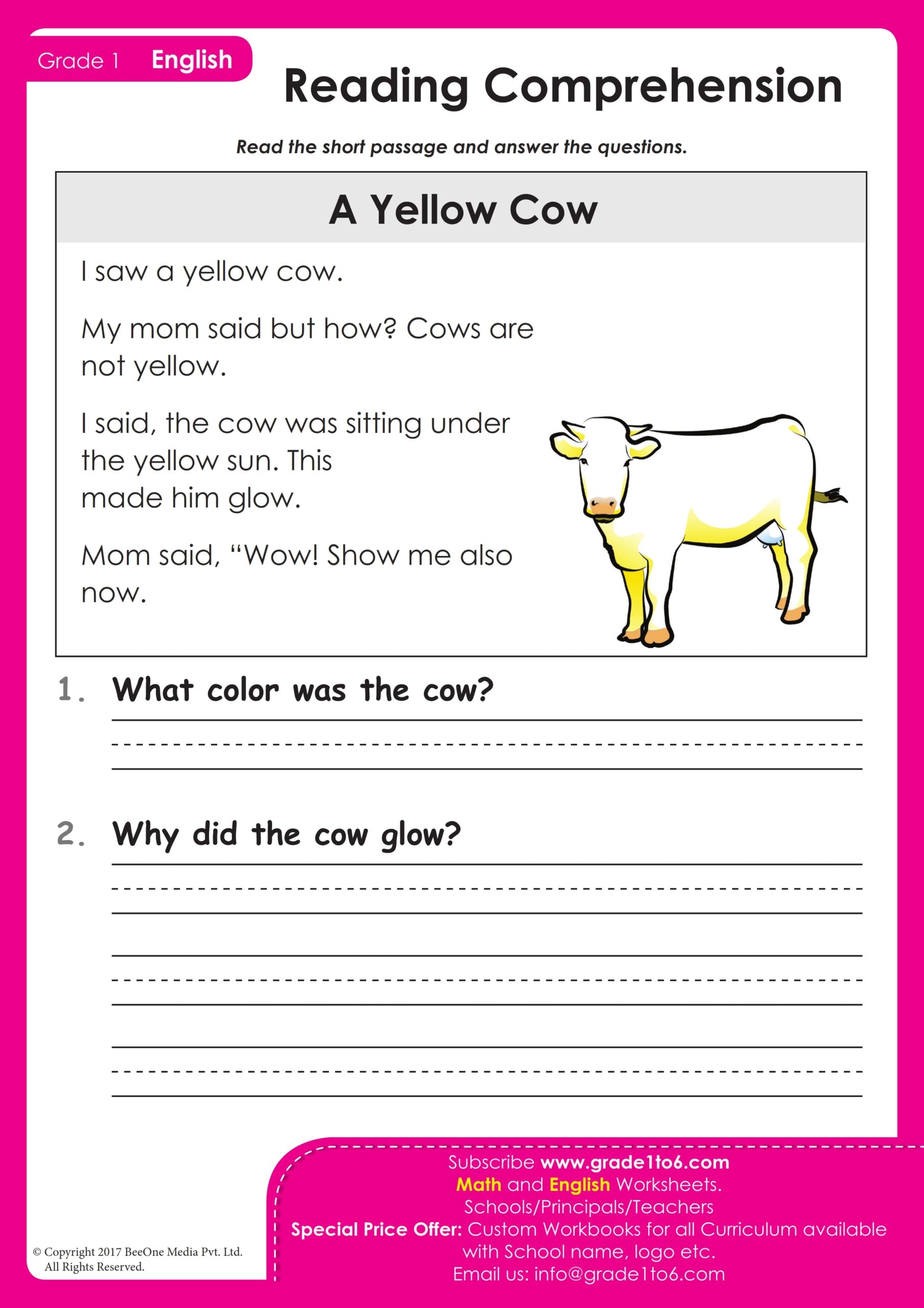 Free Printable Reading Worksheets 6th Grade