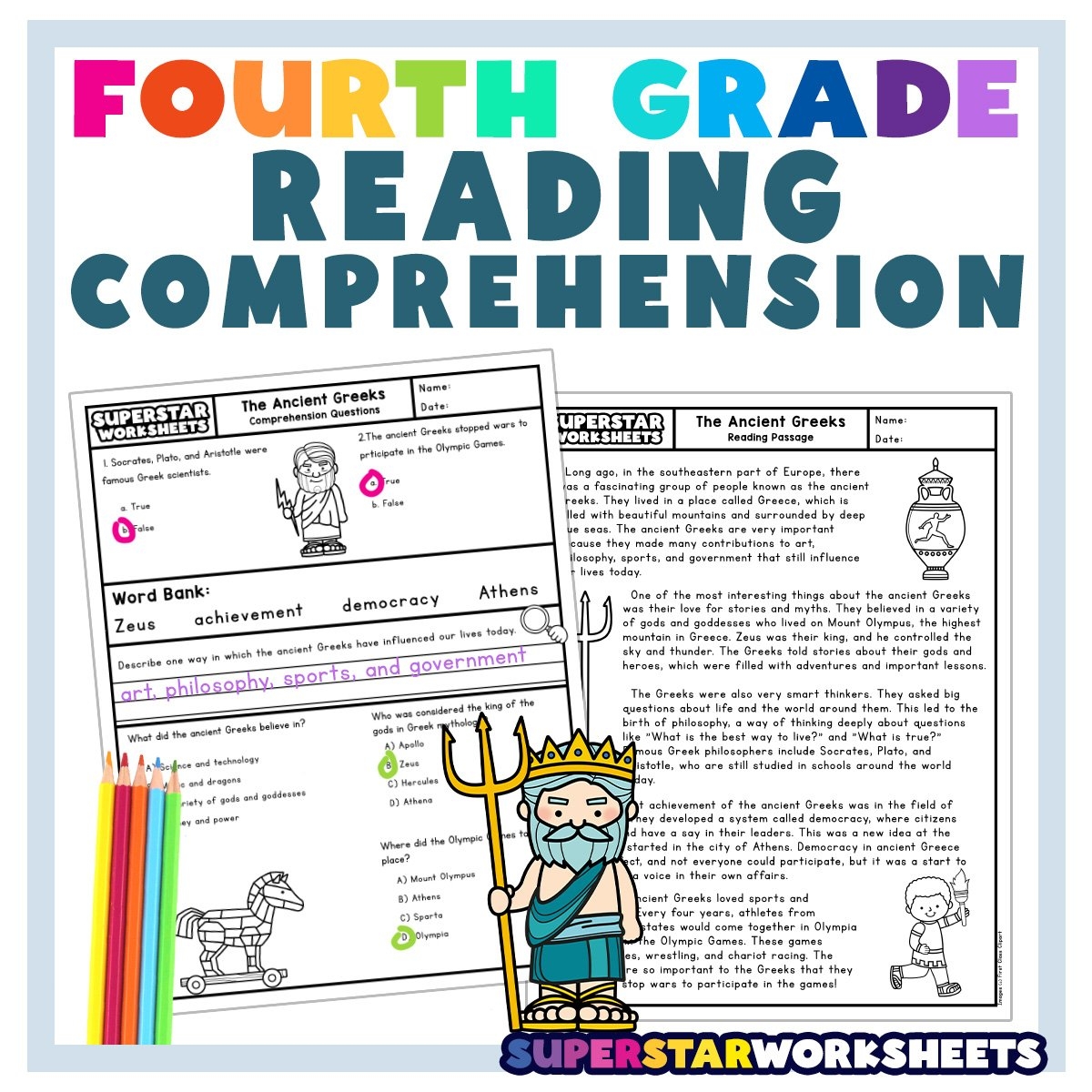 Free Printable 4th Grade Reading Worksheets