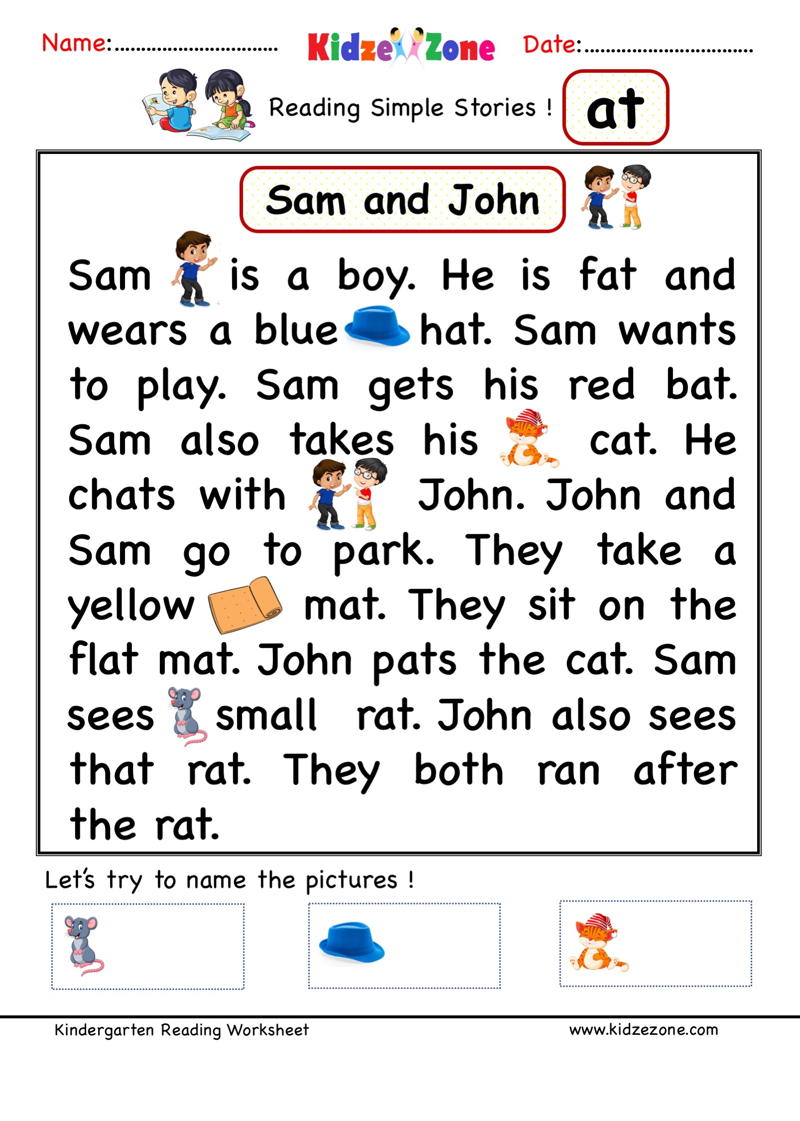 FREE AP Word Family CVC Read And Connect To Image Worksheet 