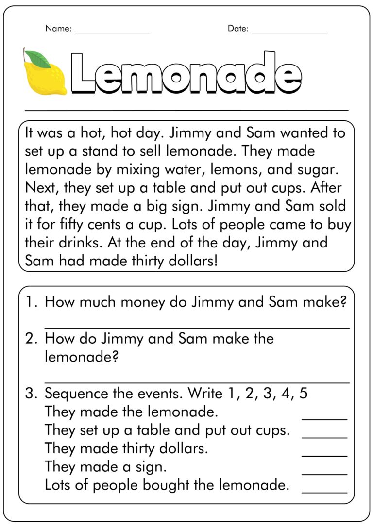 Free First Grade Reading Printables Download Free First Grade
