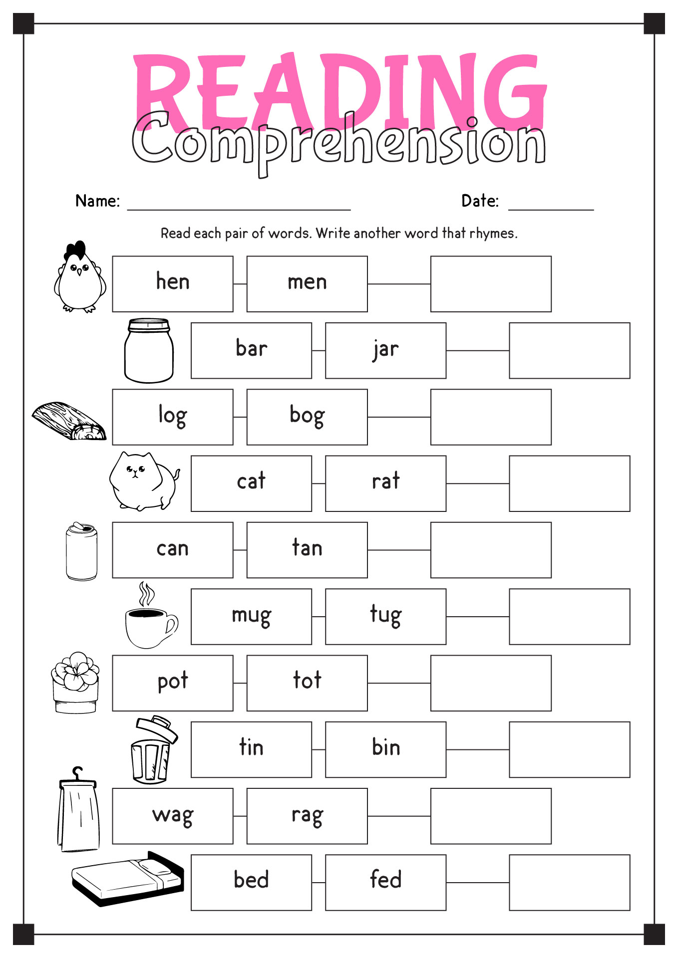 Free Printable Elementary Reading Worksheets