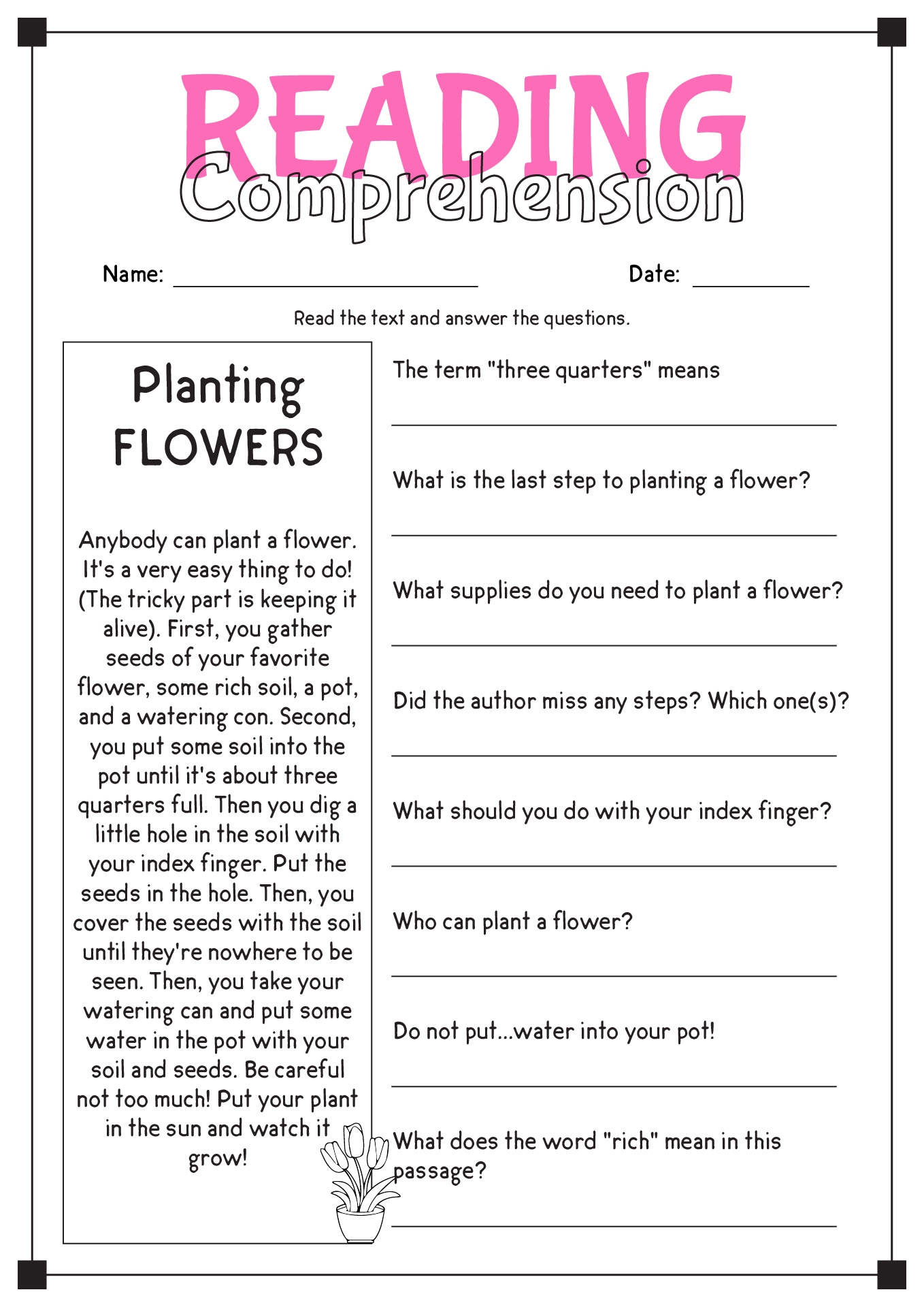 Free Free Reading And Comprehension Worksheet Download Free Free Reading And Comprehension Worksheet Png Images Free Worksheets On Clipart Library