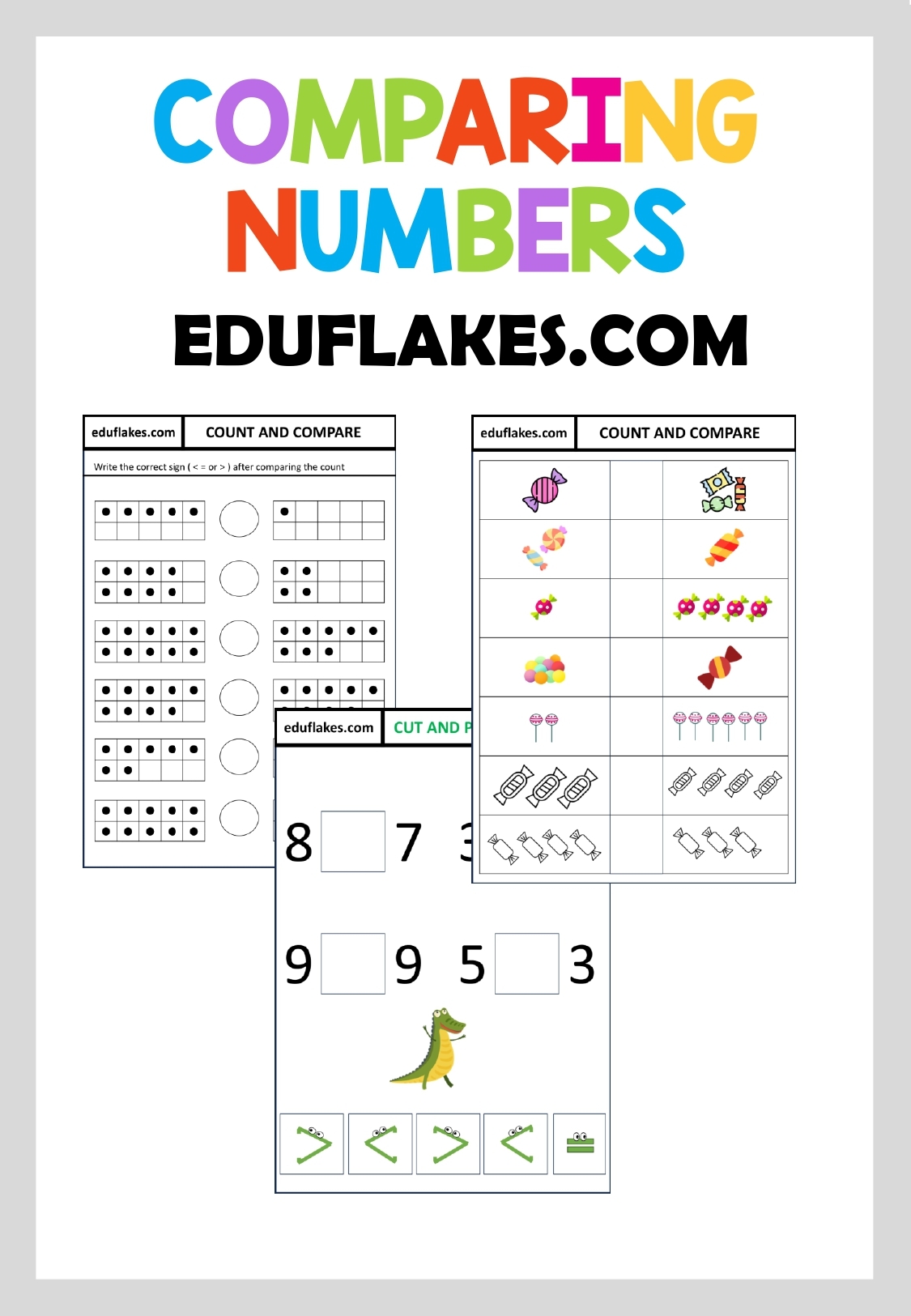 Free Kindergarten Comparing Numbers Printable Worksheet Eduflakes