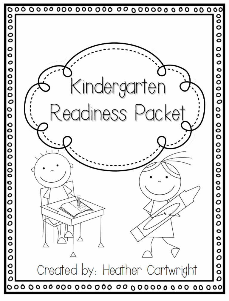Free Kindergarten Readiness Packet