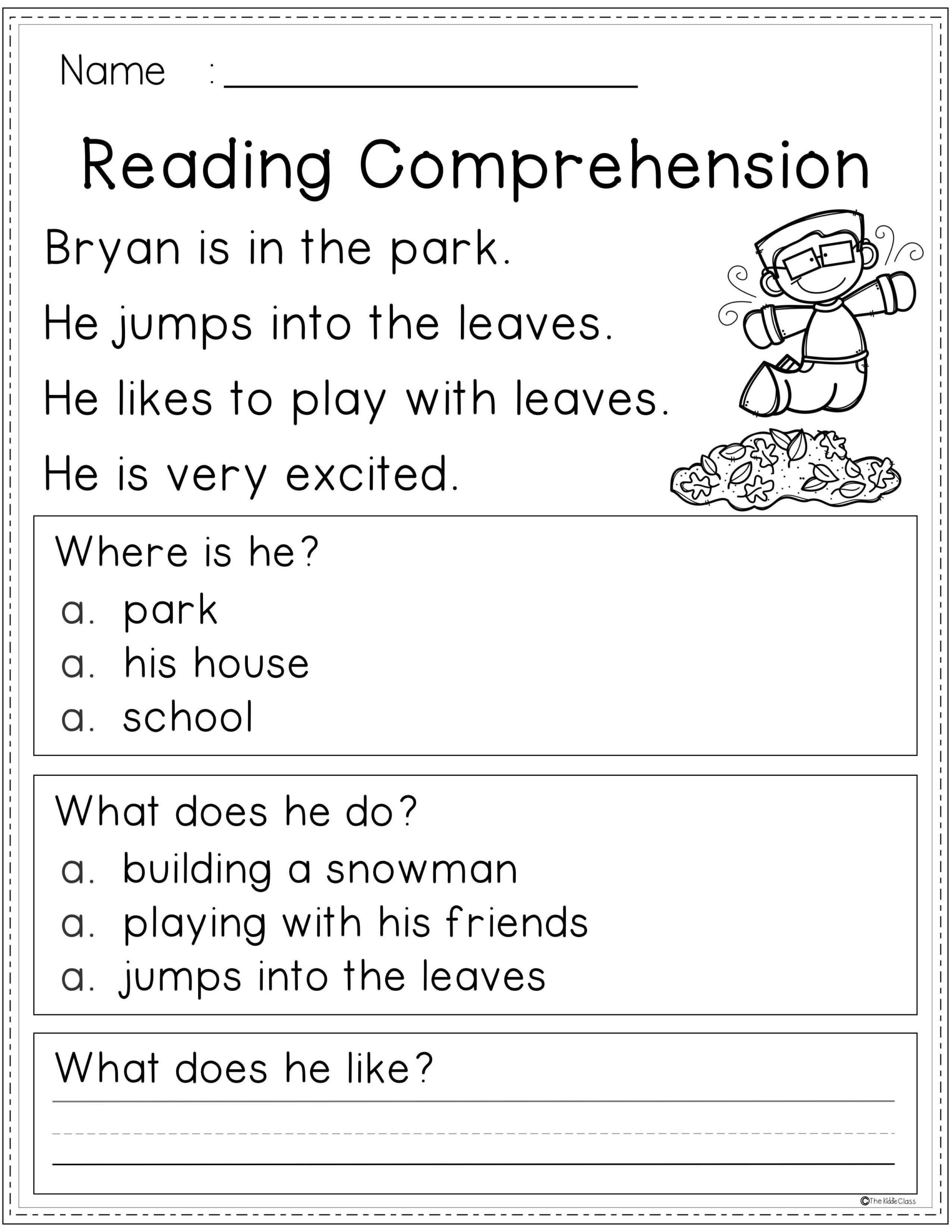 Free Printable Reading Comprehension Worksheets