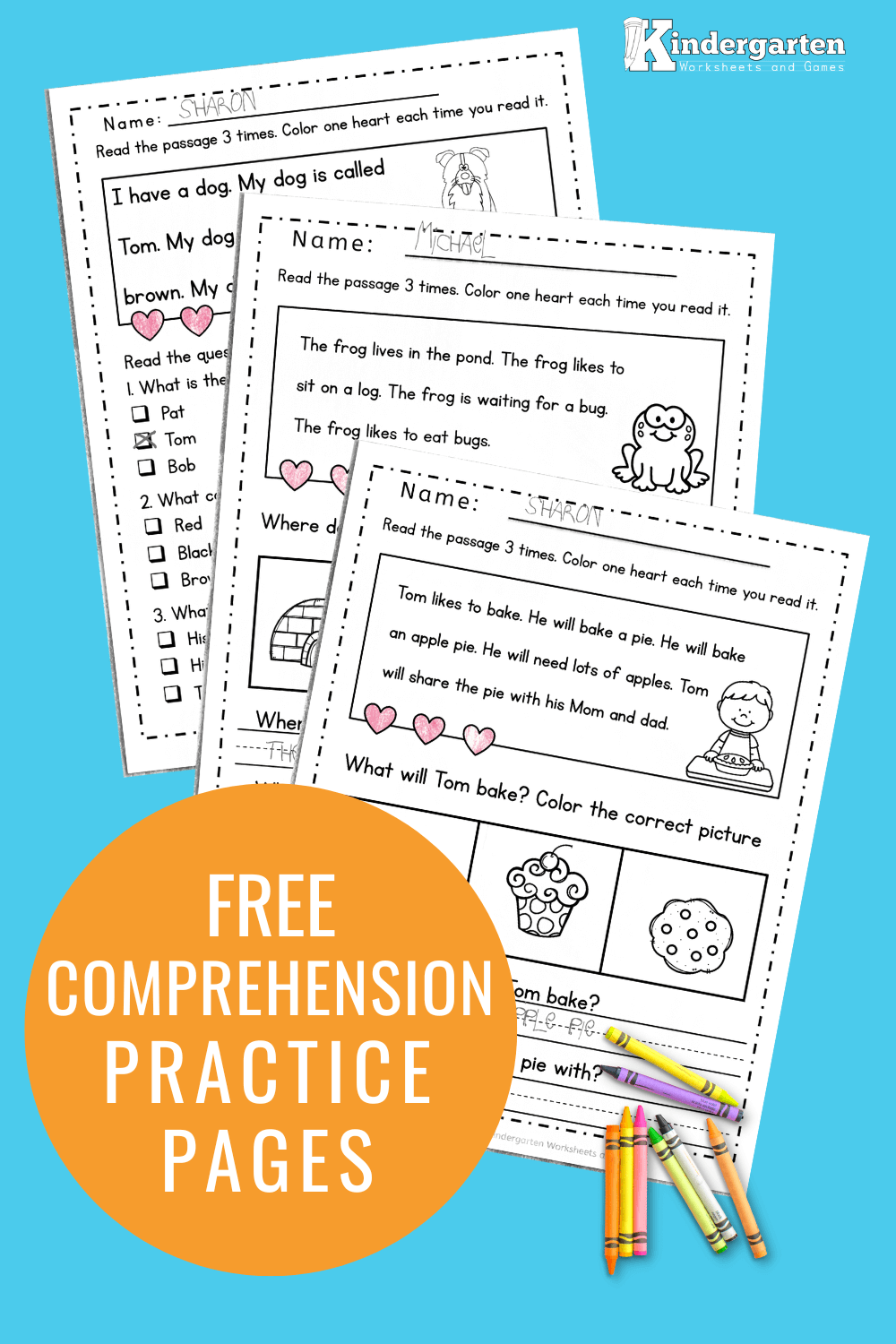 Free Printable Kindergarten Reading Worksheet