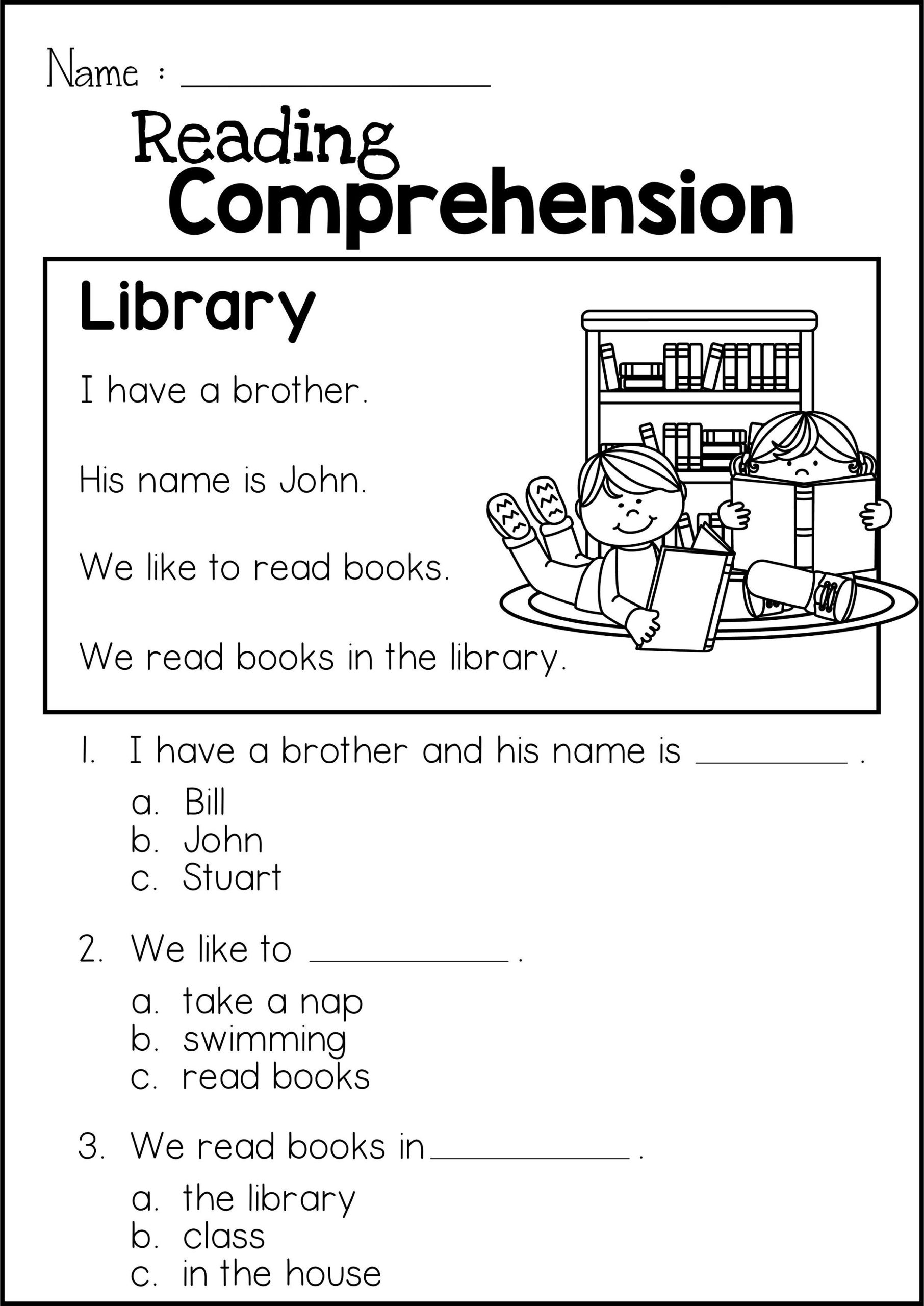 Reading Comprehension Free Worksheets Printable