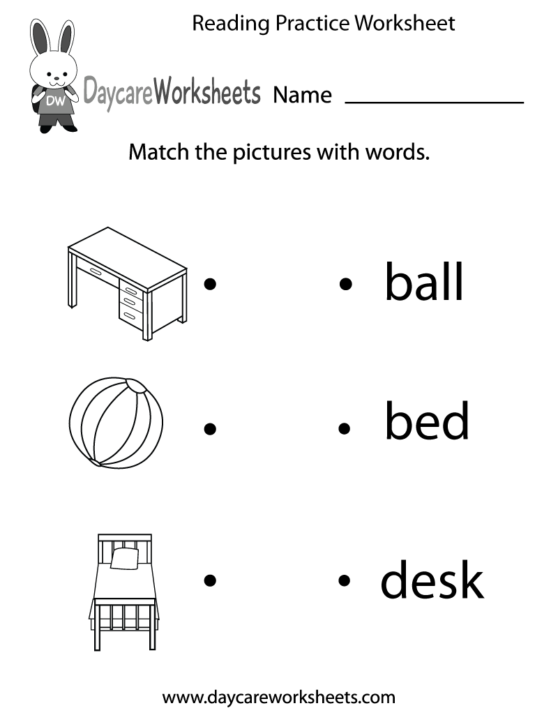 Free Reading Practice Worksheet For Preschool Reading Practice 